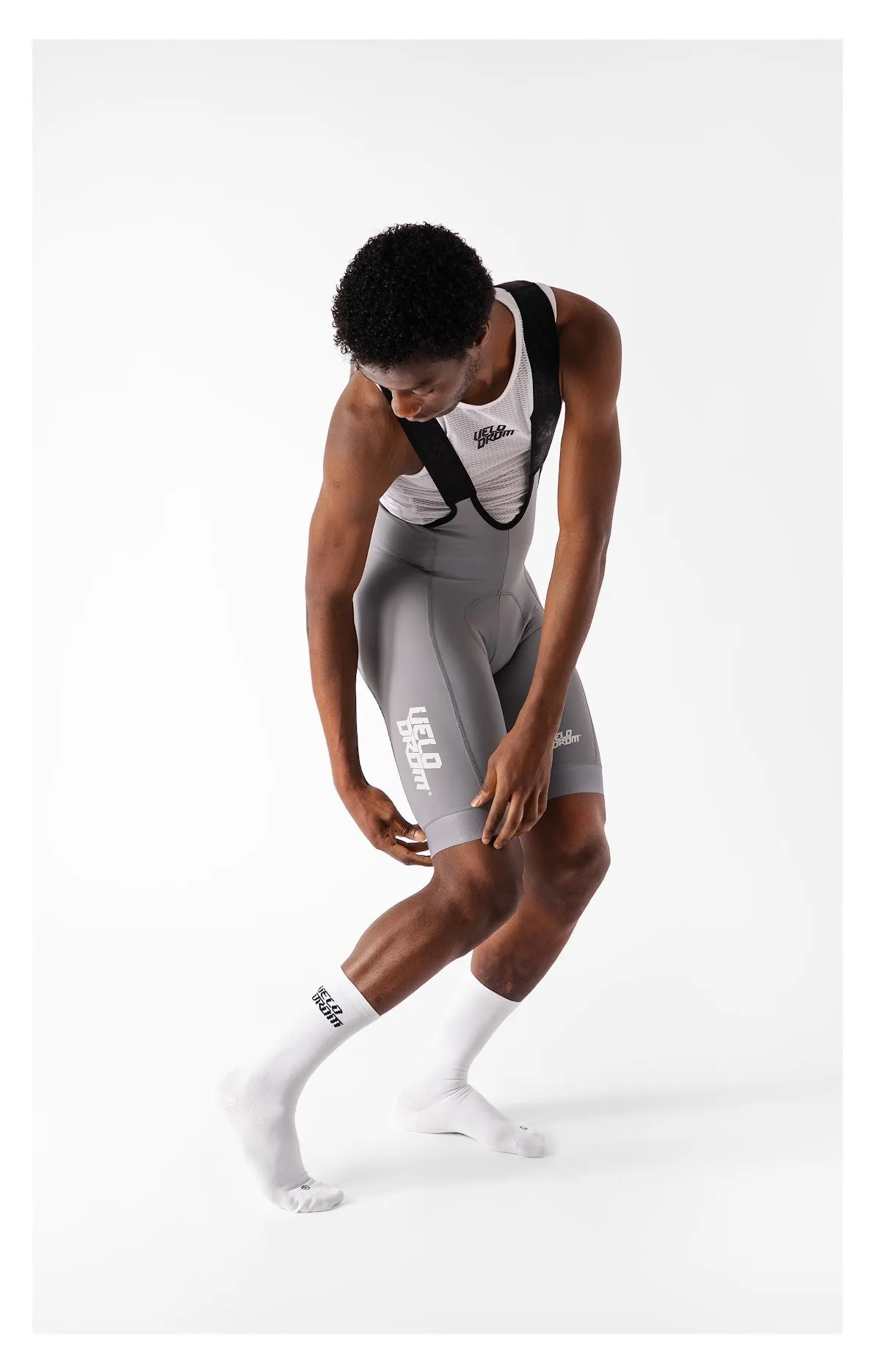 VELODROM Raceday 3.0 Road Bib Shorts - Grey / White - Image 3