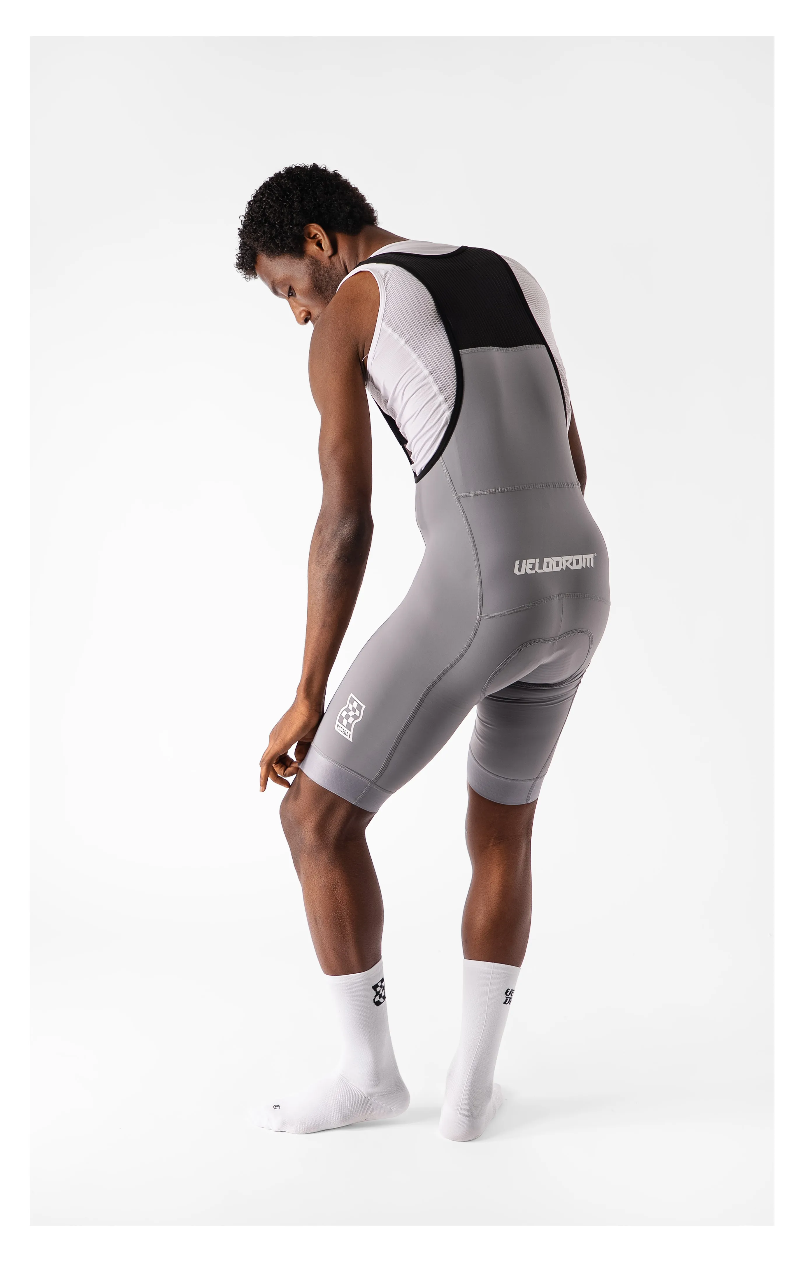 VELODROM Raceday 3.0 Road Bib Shorts - Grey / White - Image 4