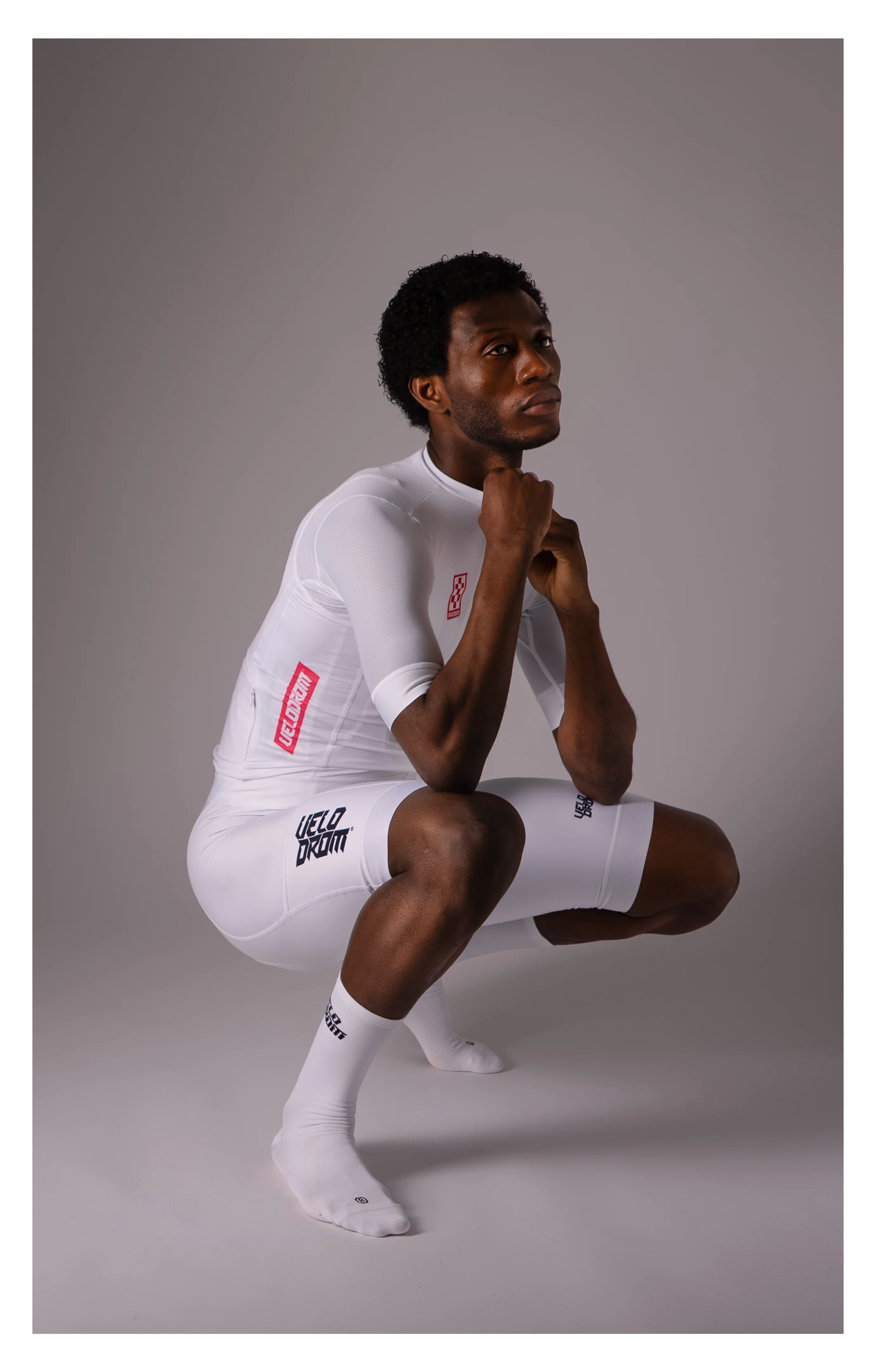 VELODROM Raceday 3.0 Cargo Bib Shorts - White/Navy/Flush Red - Image 7