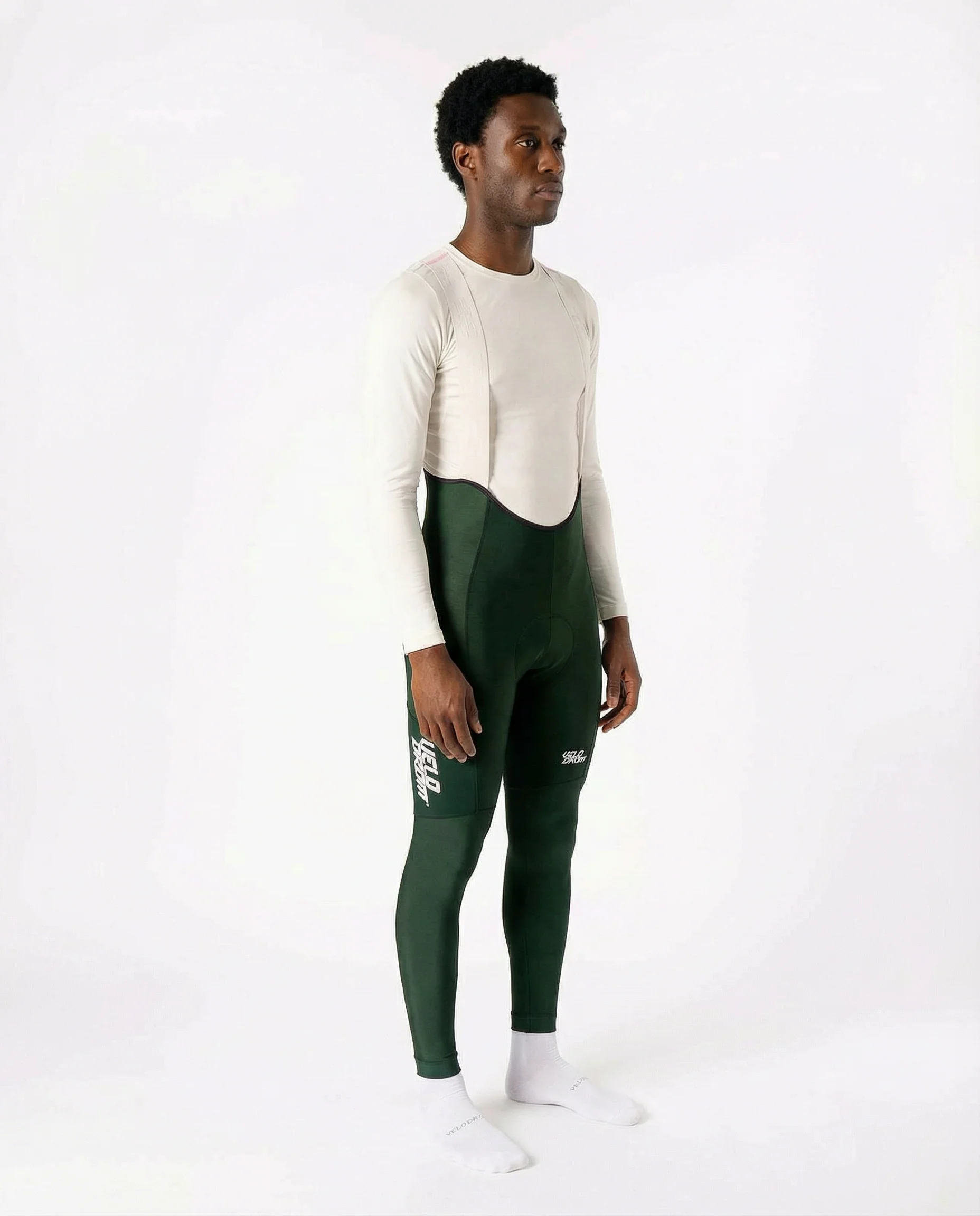 VELODROM RaceDay 3.0 Thermal Cargo Bib Tights - Pine Groove/White - Image 3