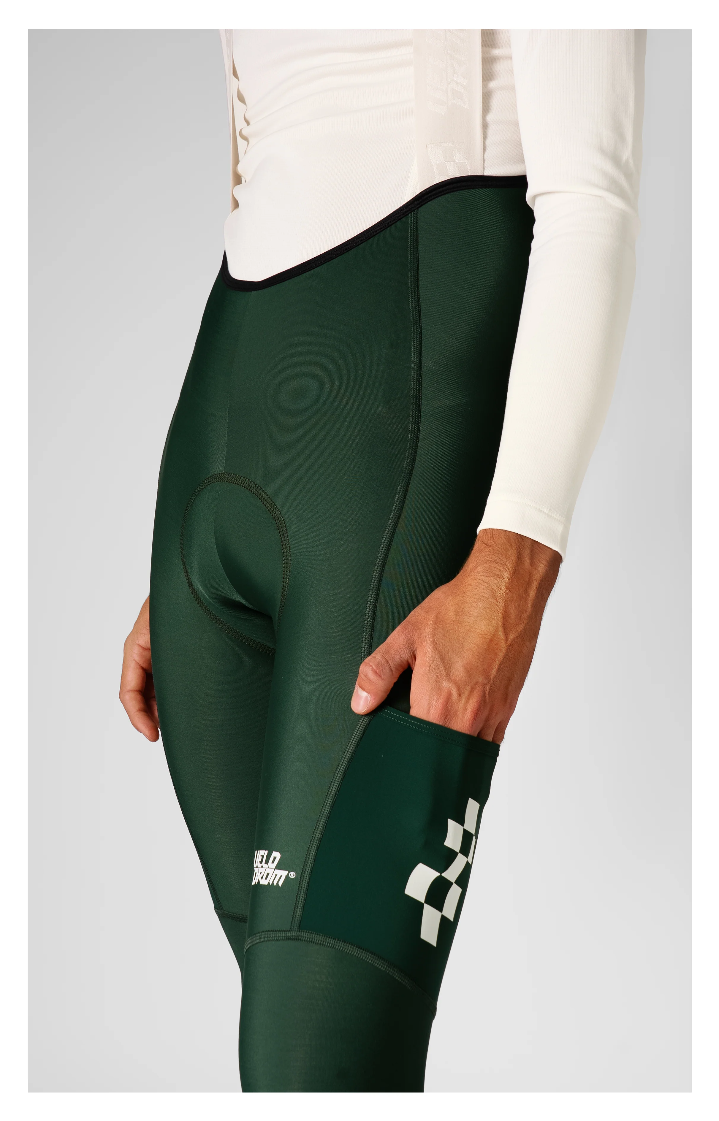 VELODROM RaceDay 3.0 Thermal Cargo Bib Tights - Pine Groove/White - Image 5