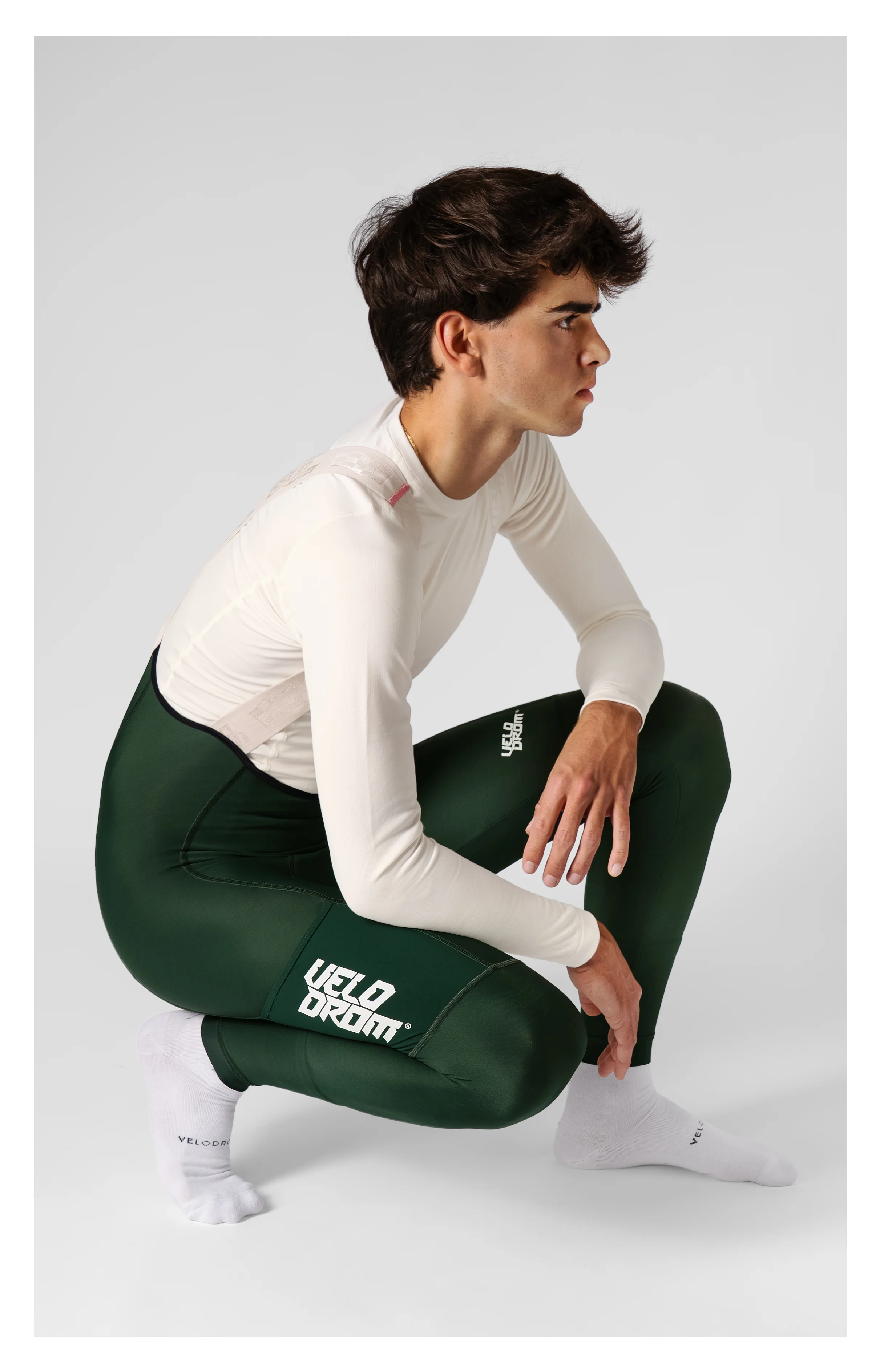 VELODROM RaceDay 3.0 Thermal Cargo Bib Tights - Pine Groove/White - Image 7