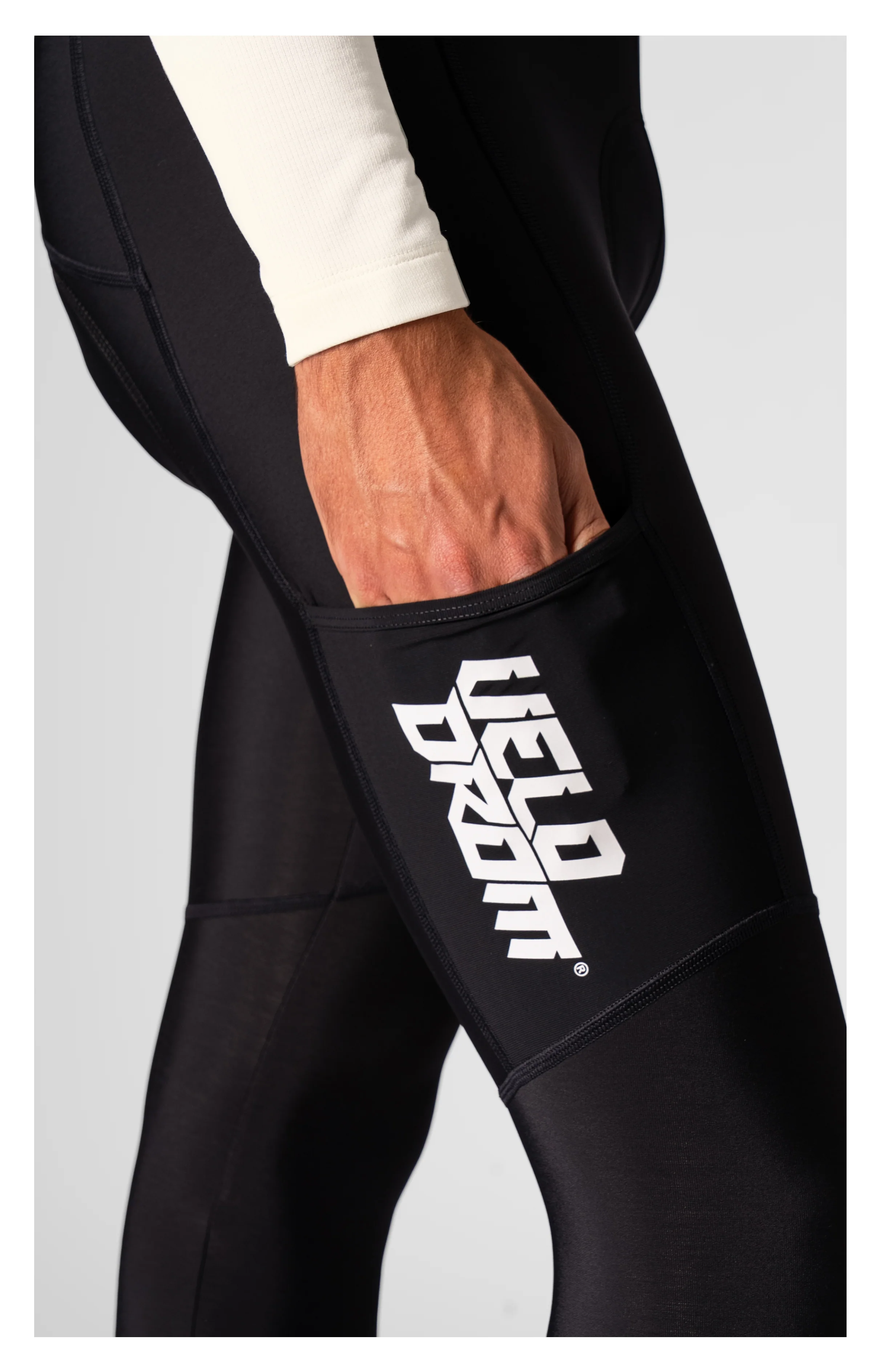 VELODROM RaceDay 3.0 Thermal Cargo Bib Tights - Black/White - Image 4