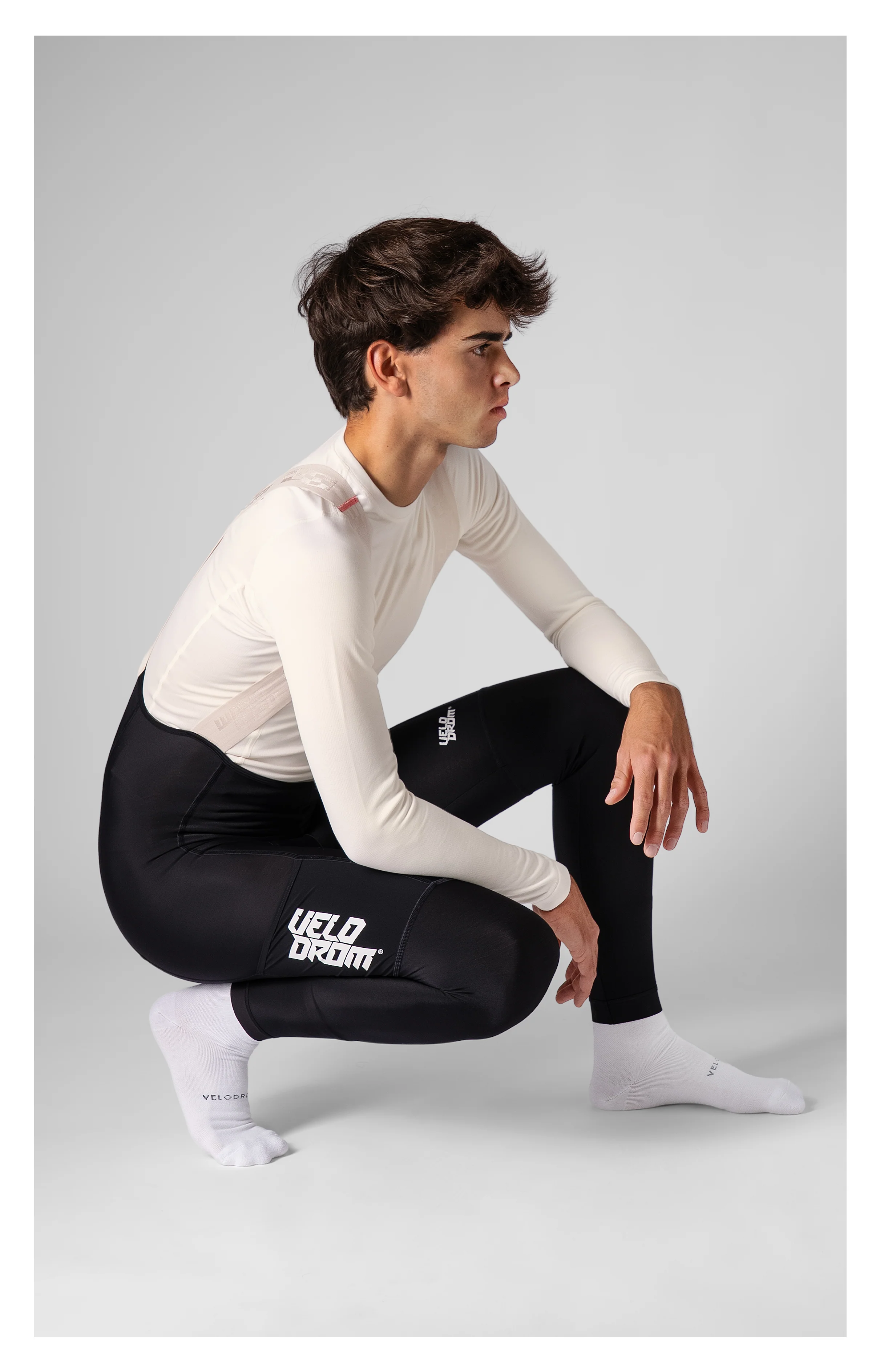 VELODROM RaceDay 3.0 Thermal Cargo Bib Tights - Black/White - Image 6