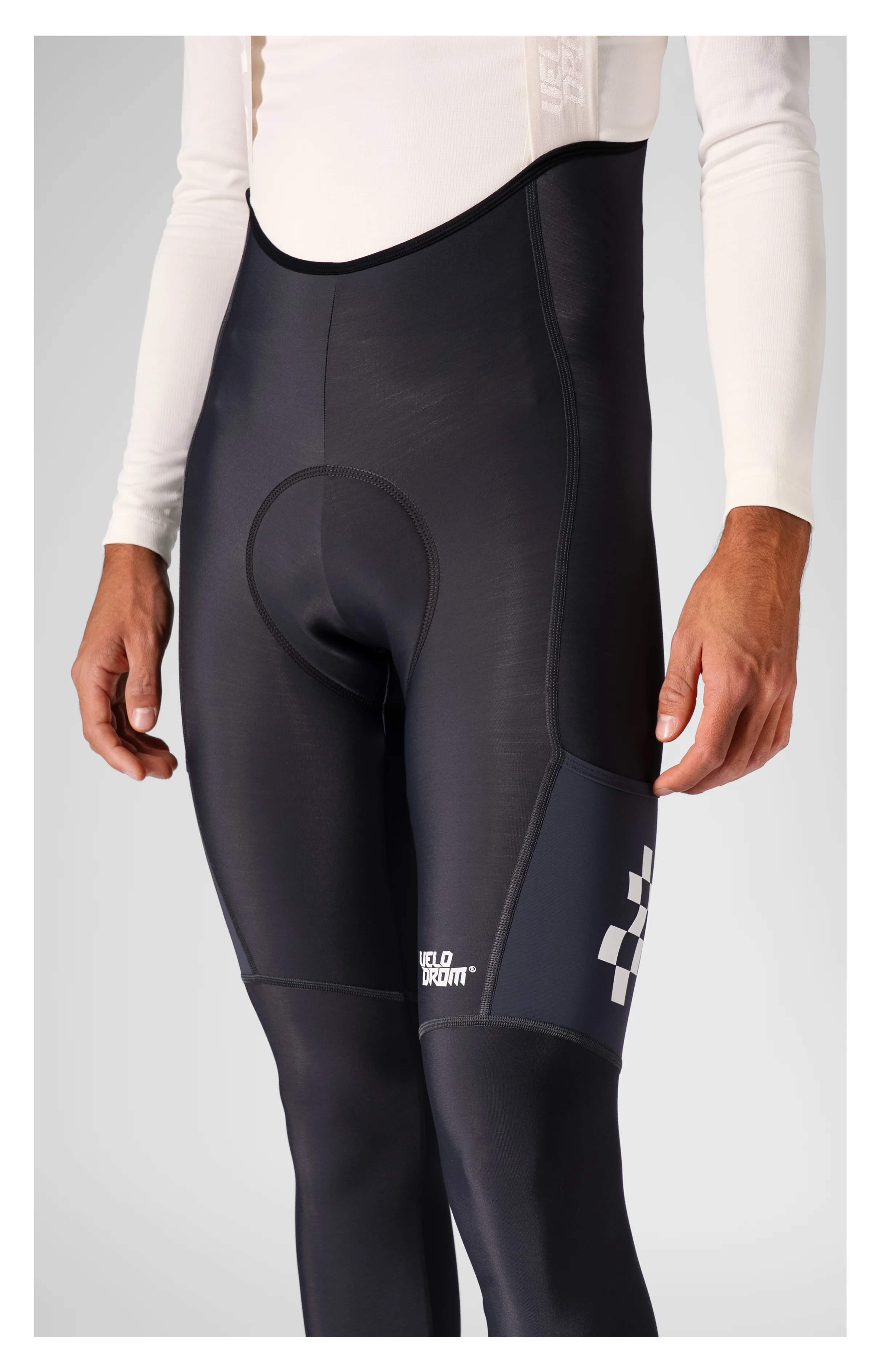 VELODROM RaceDay 3.0 Thermal Cargo Bib Tights - Grey/White - Image 5