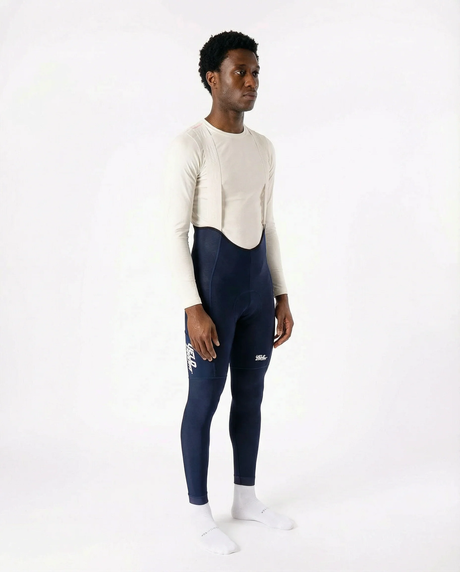 VELODROM RaceDay 3.0 Thermal Cargo Bib Tights - Navy/White - Image 2