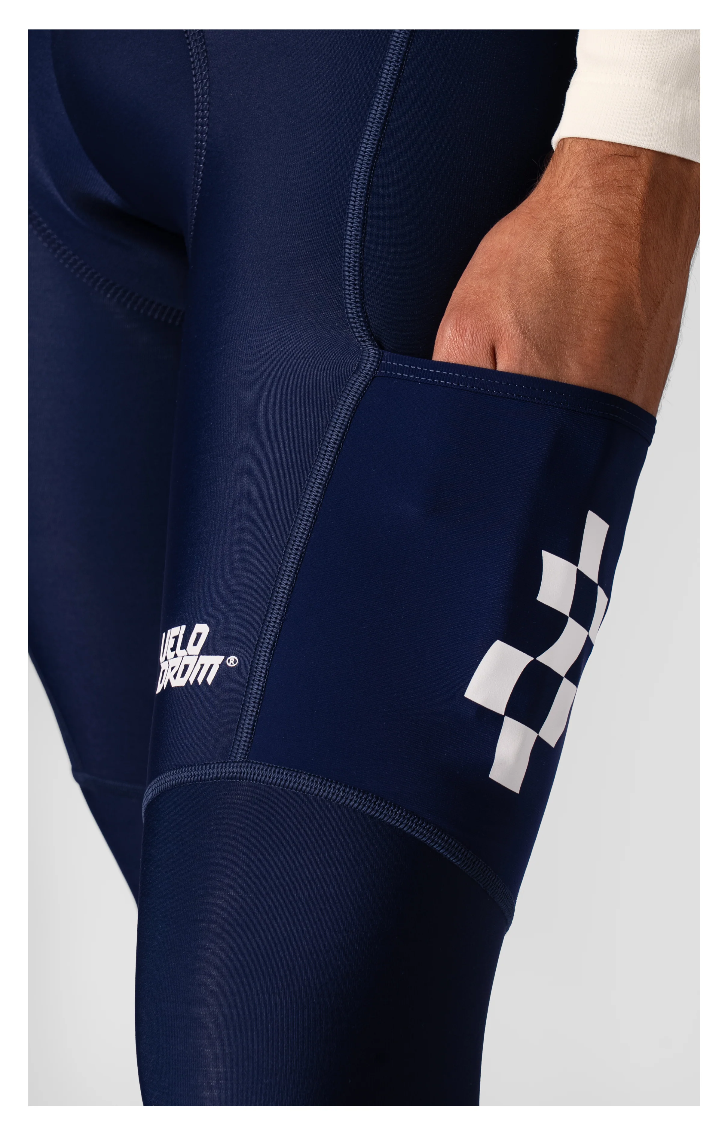 VELODROM RaceDay 3.0 Thermal Cargo Bib Tights - Navy/White - Image 5