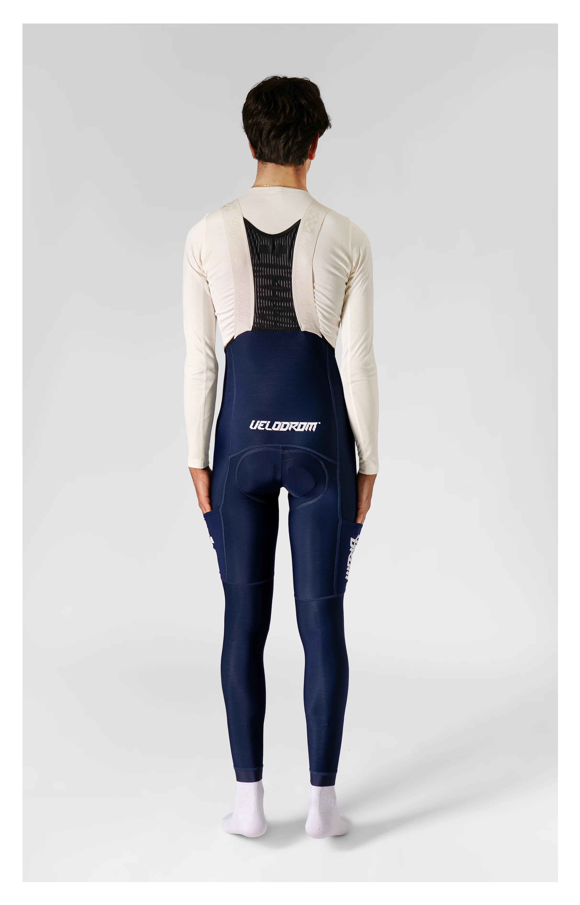 VELODROM RaceDay 3.0 Thermal Cargo Bib Tights - Navy/White - Image 6