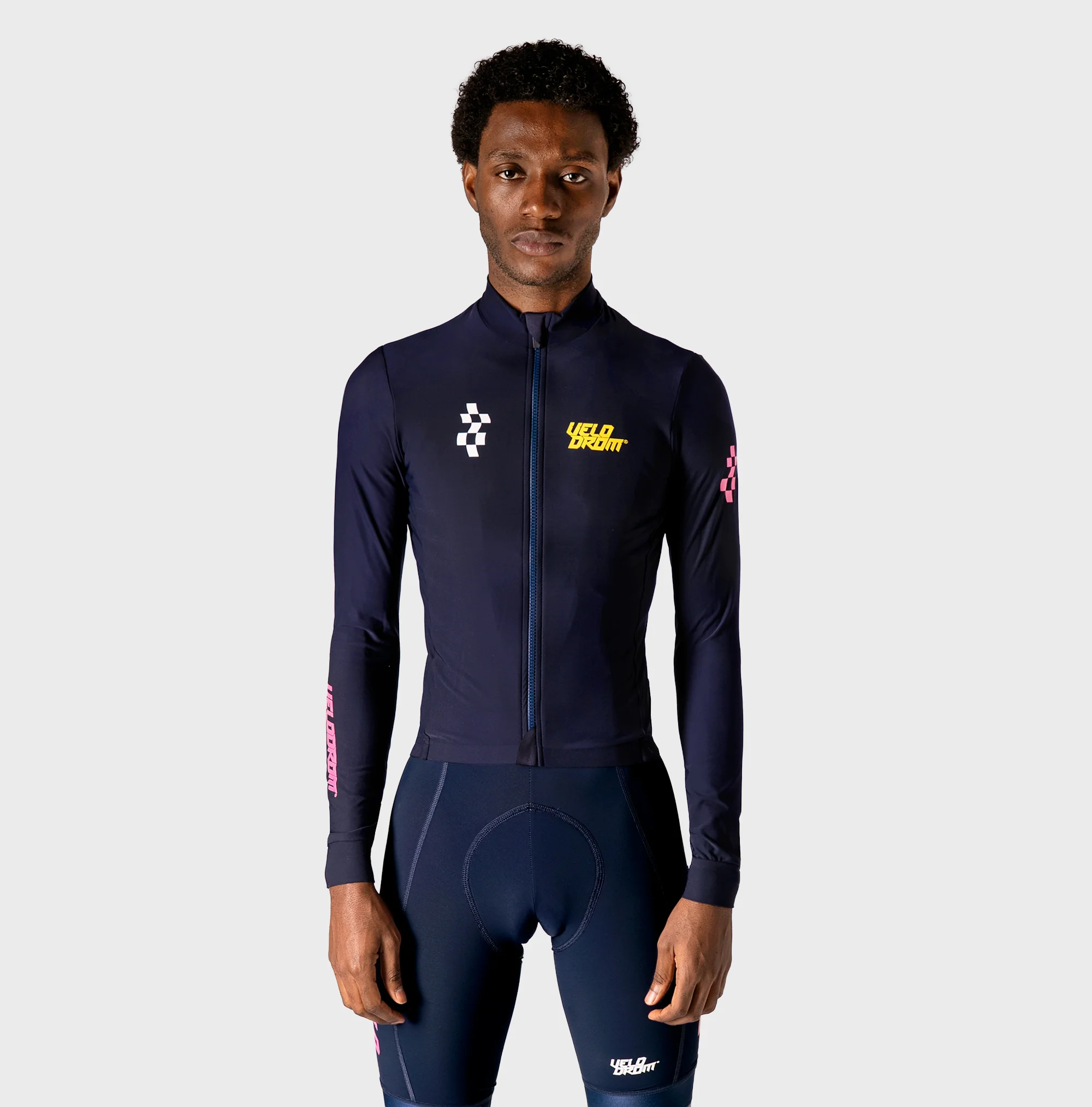 VELODROM RaceDay 3.0 Thermal Xperiment Long Sleeve Jersey - Navy/Yellow