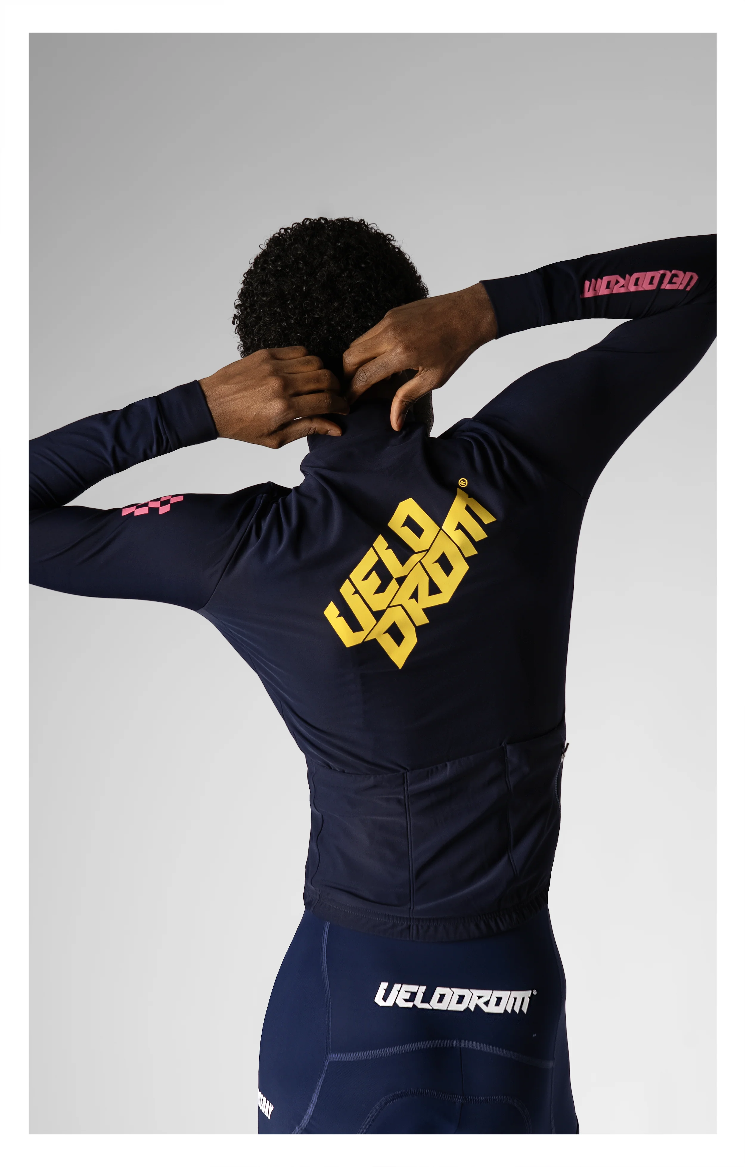VELODROM RaceDay 3.0 Thermal Xperiment Long Sleeve Jersey - Navy/Yellow - Image 2