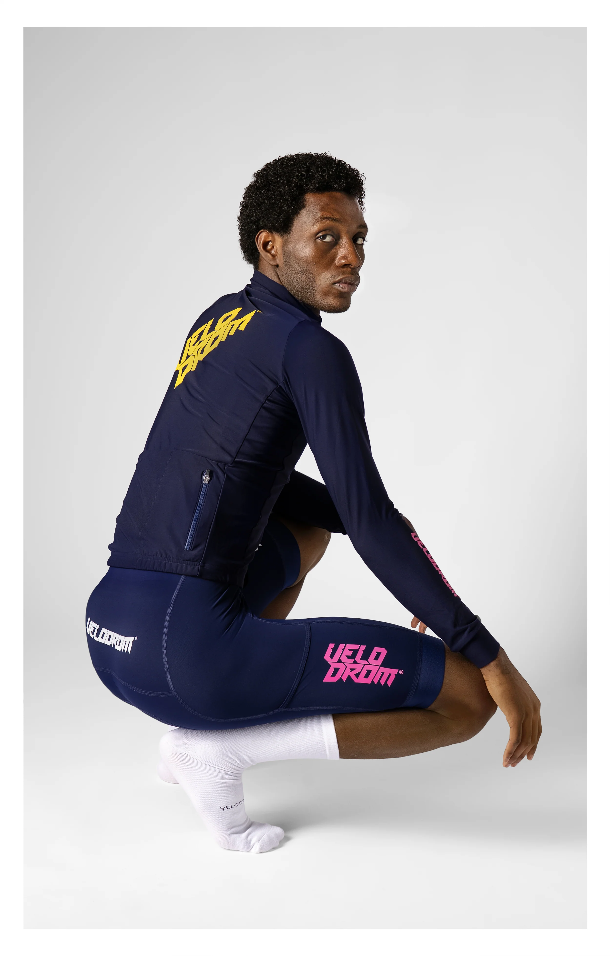 VELODROM RaceDay 3.0 Thermal Xperiment Long Sleeve Jersey - Navy/Yellow - Image 4