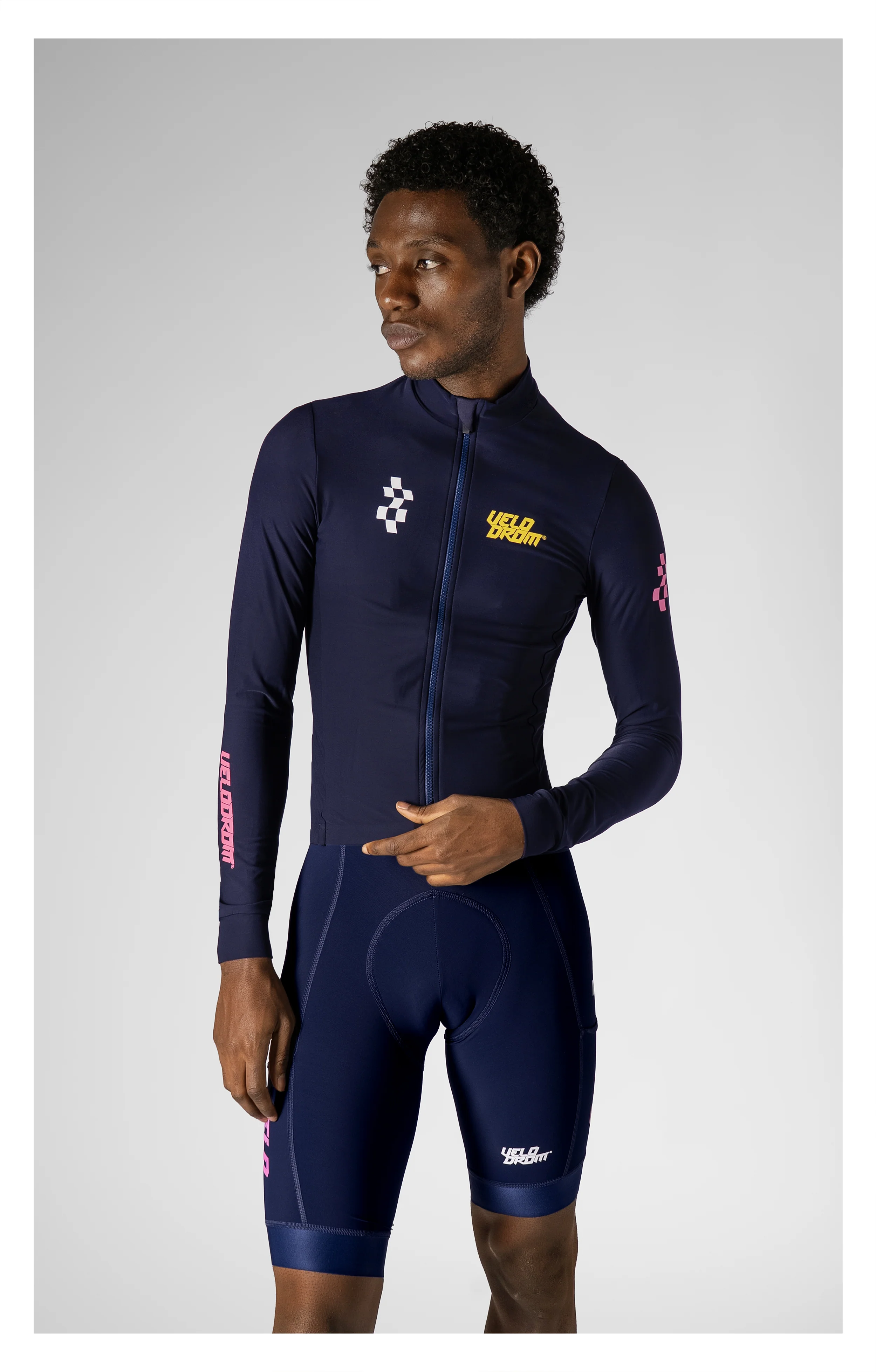 VELODROM RaceDay 3.0 Thermal Xperiment Long Sleeve Jersey - Navy/Yellow - Image 5