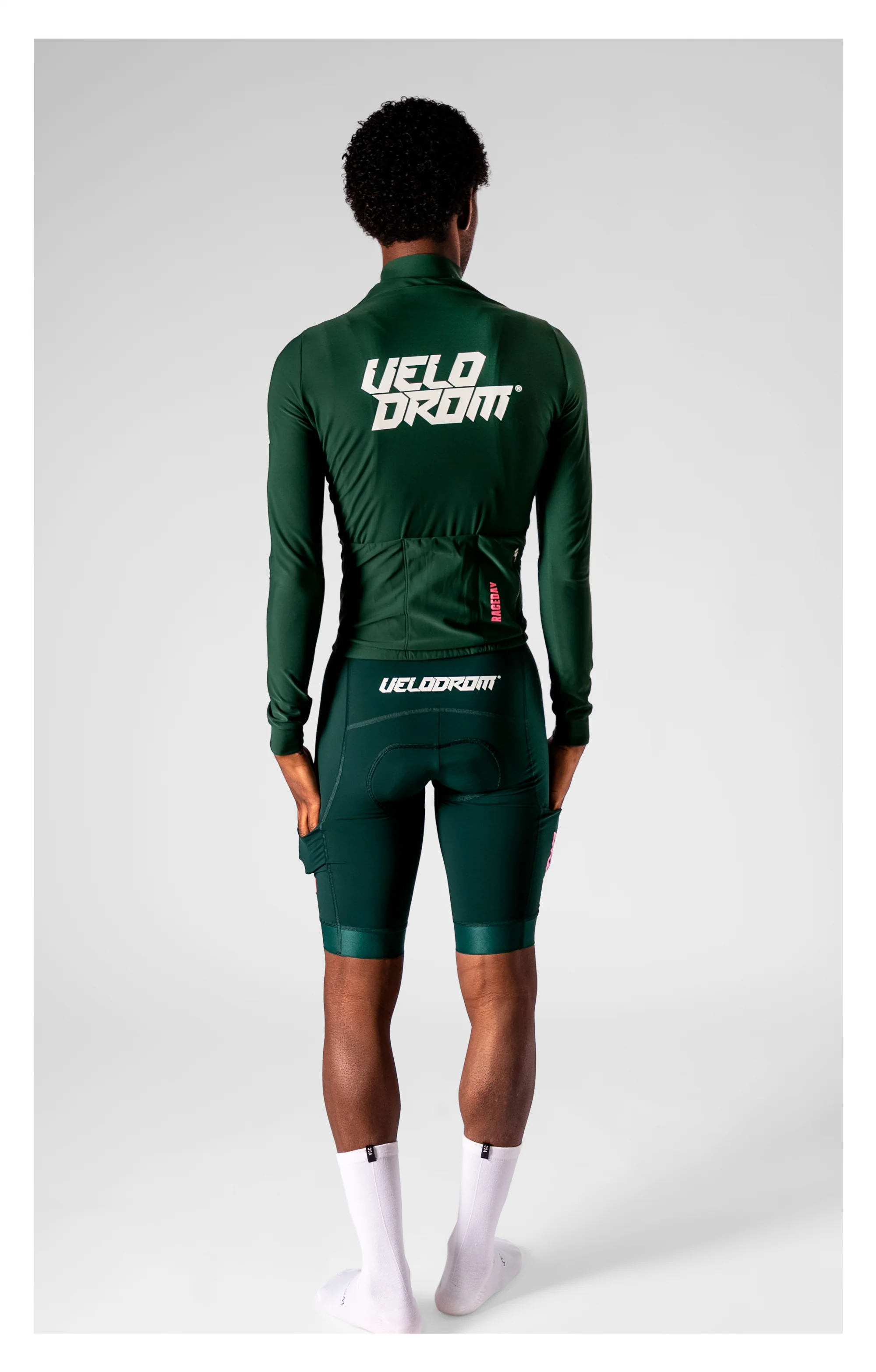 VELODROM RaceDay 3.0 Thermal Long Sleeve Jersey - Pine Groove/White - Image 2
