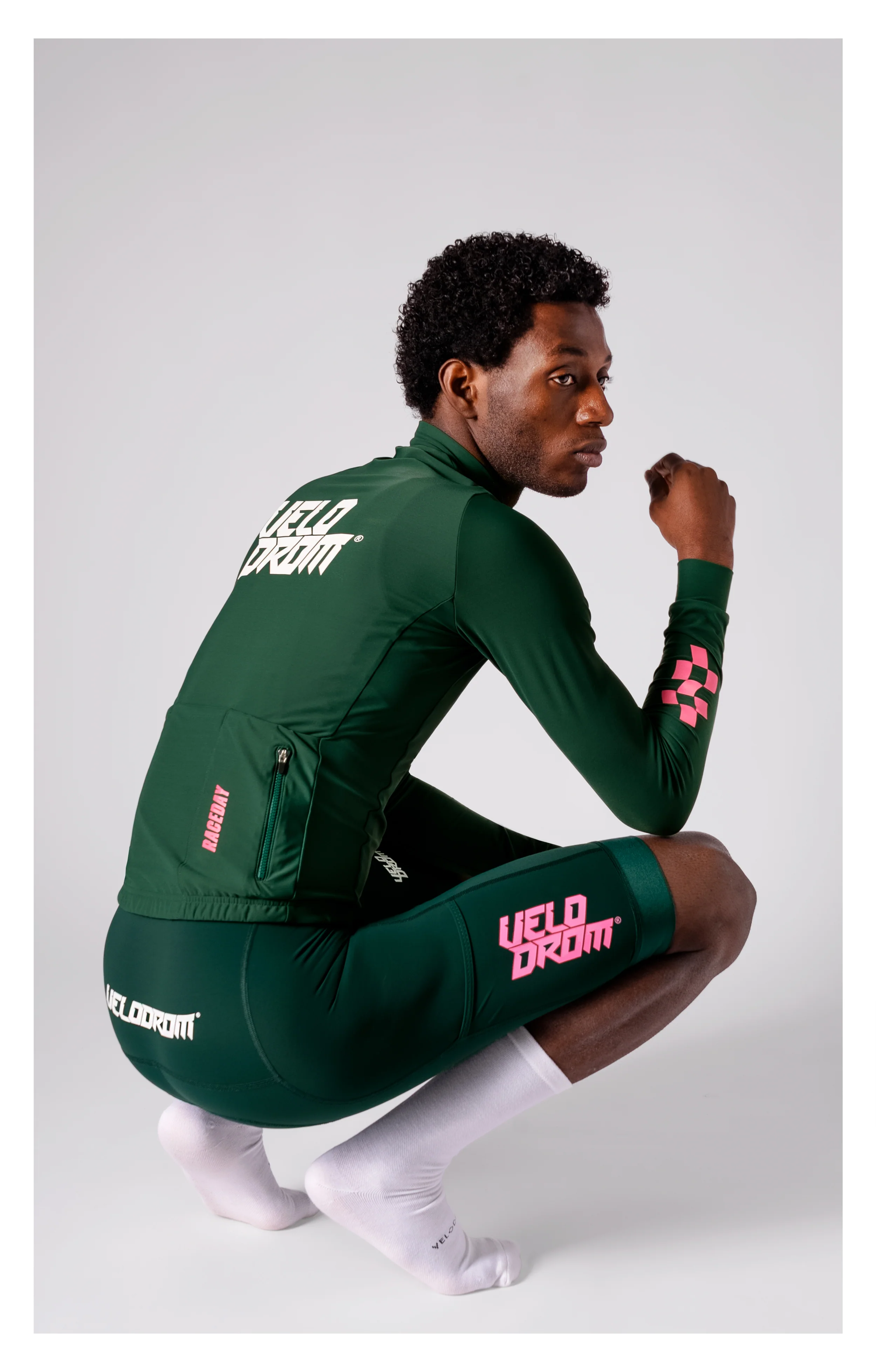 VELODROM RaceDay 3.0 Thermal Long Sleeve Jersey - Pine Groove/White - Image 4
