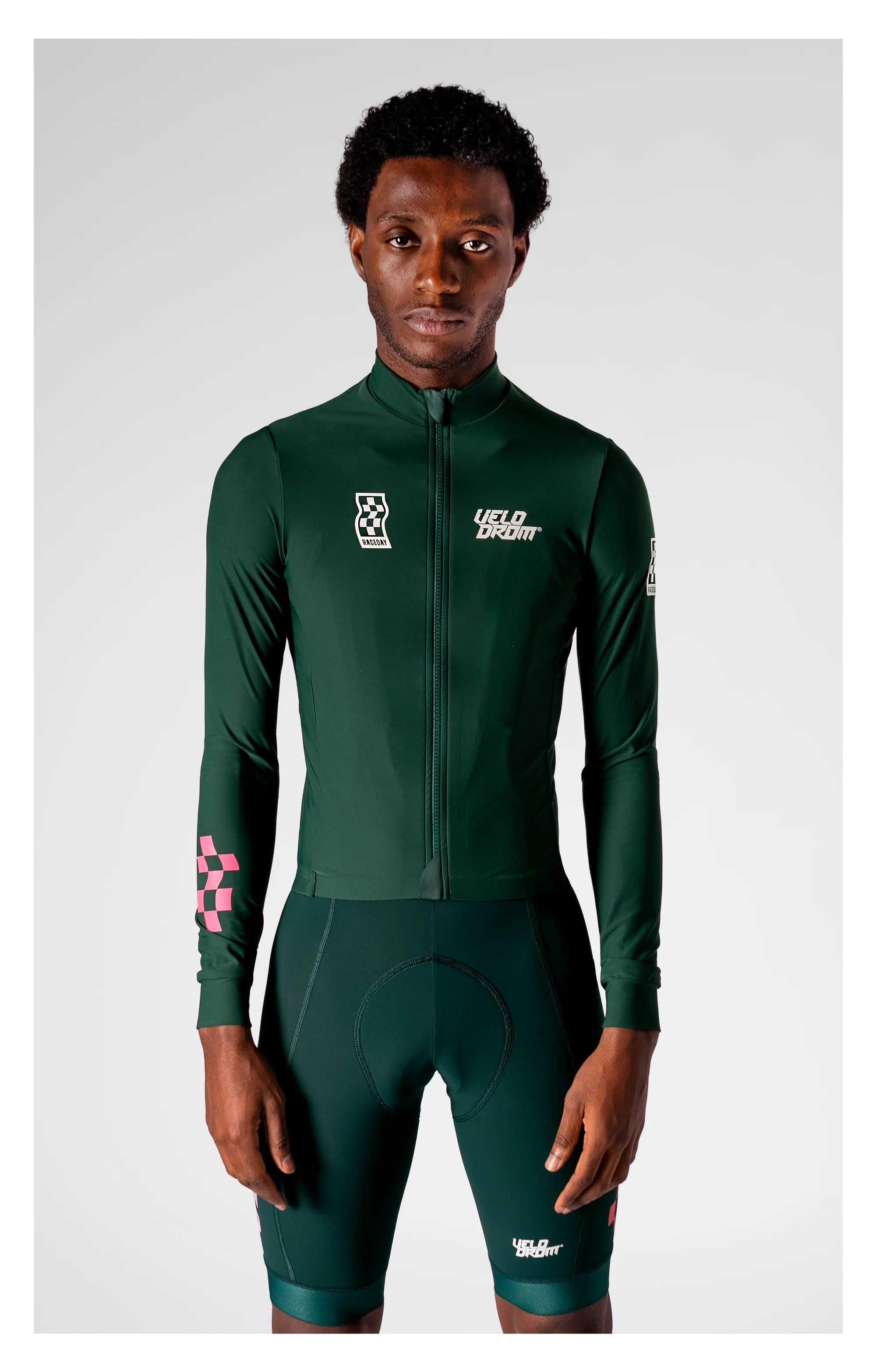 VELODROM RaceDay 3.0 Thermal Long Sleeve Jersey - Pine Groove/White - Image 5