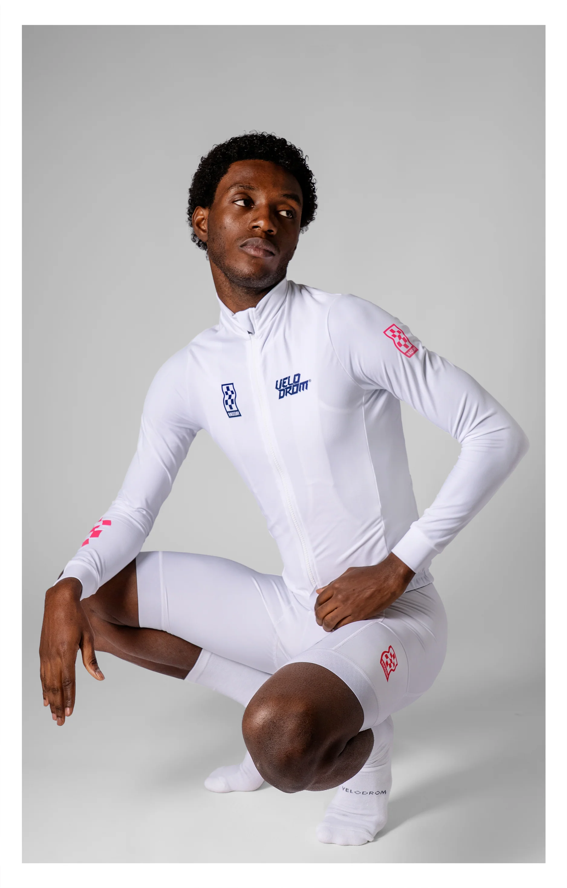 VELODROM RaceDay 3.0 Thermal Long Sleeve Jersey - White/Navy - Image 4