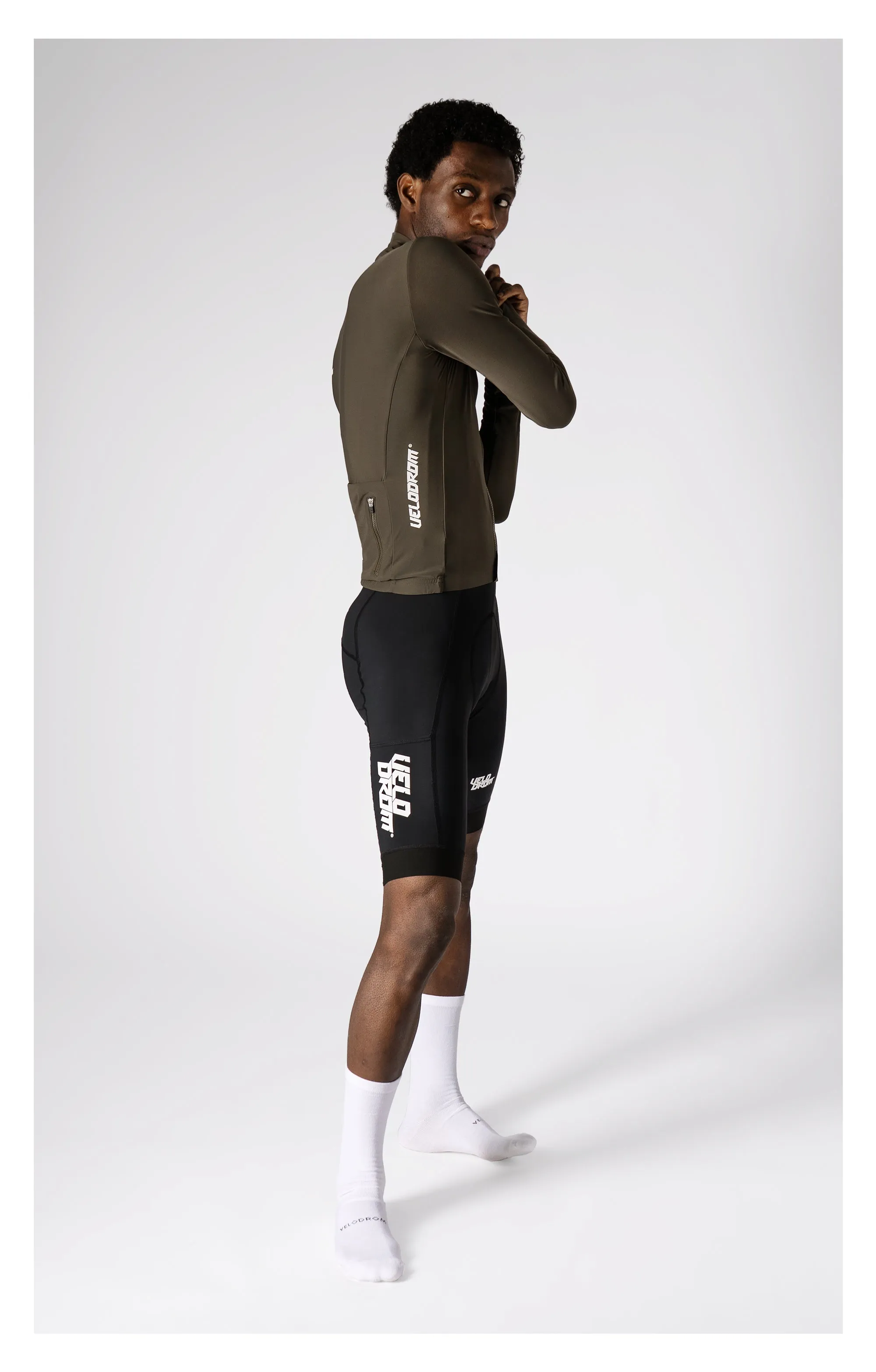 VELODROM RaceDay 3.0 Thermal Subtle Long Sleeve Jersey - Khaki - Image 3
