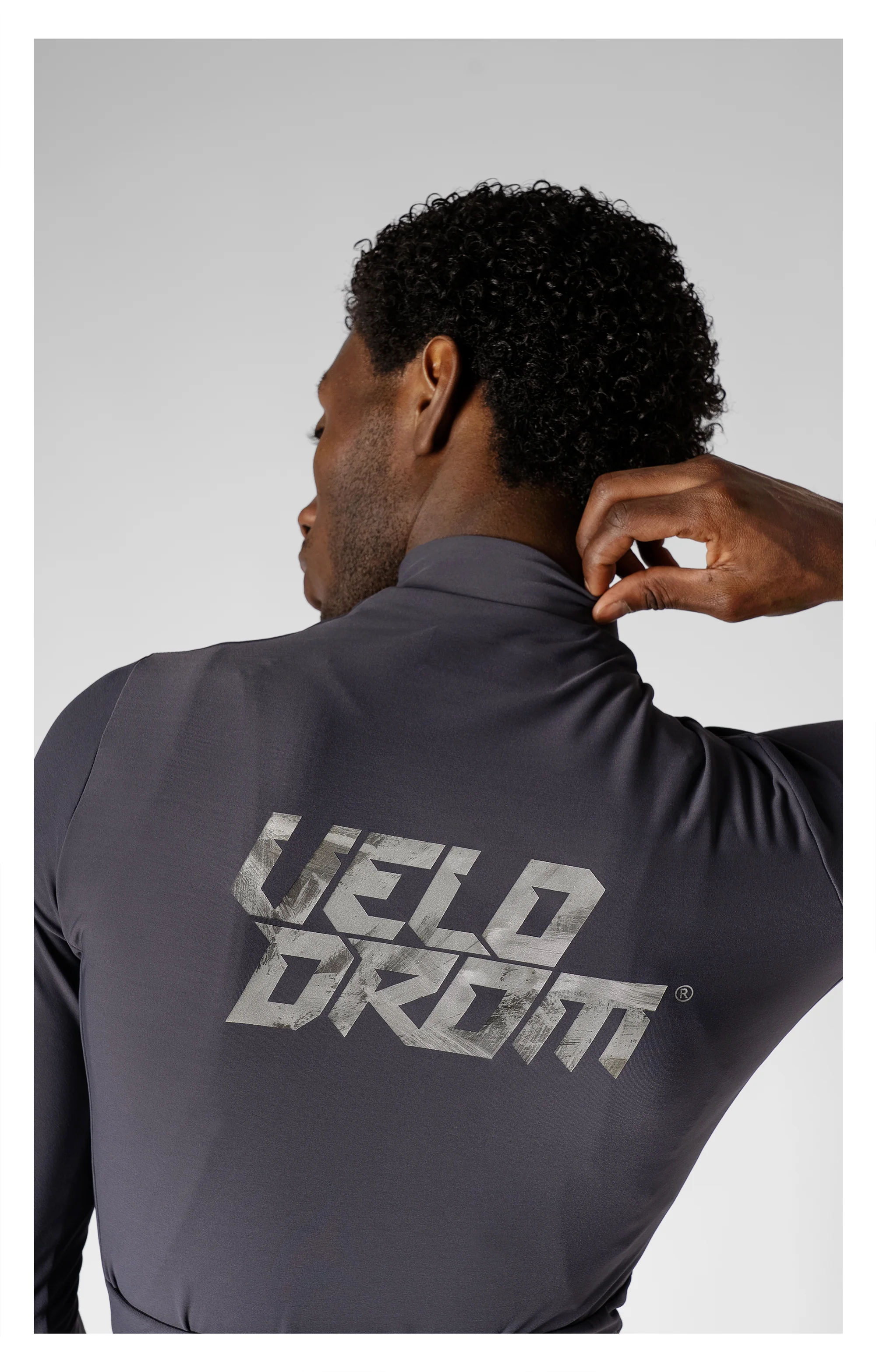 VELODROM RaceDay 3.0 Thermal Txtr Long Sleeve Jersey - Grey/Stone Graphic - Image 2