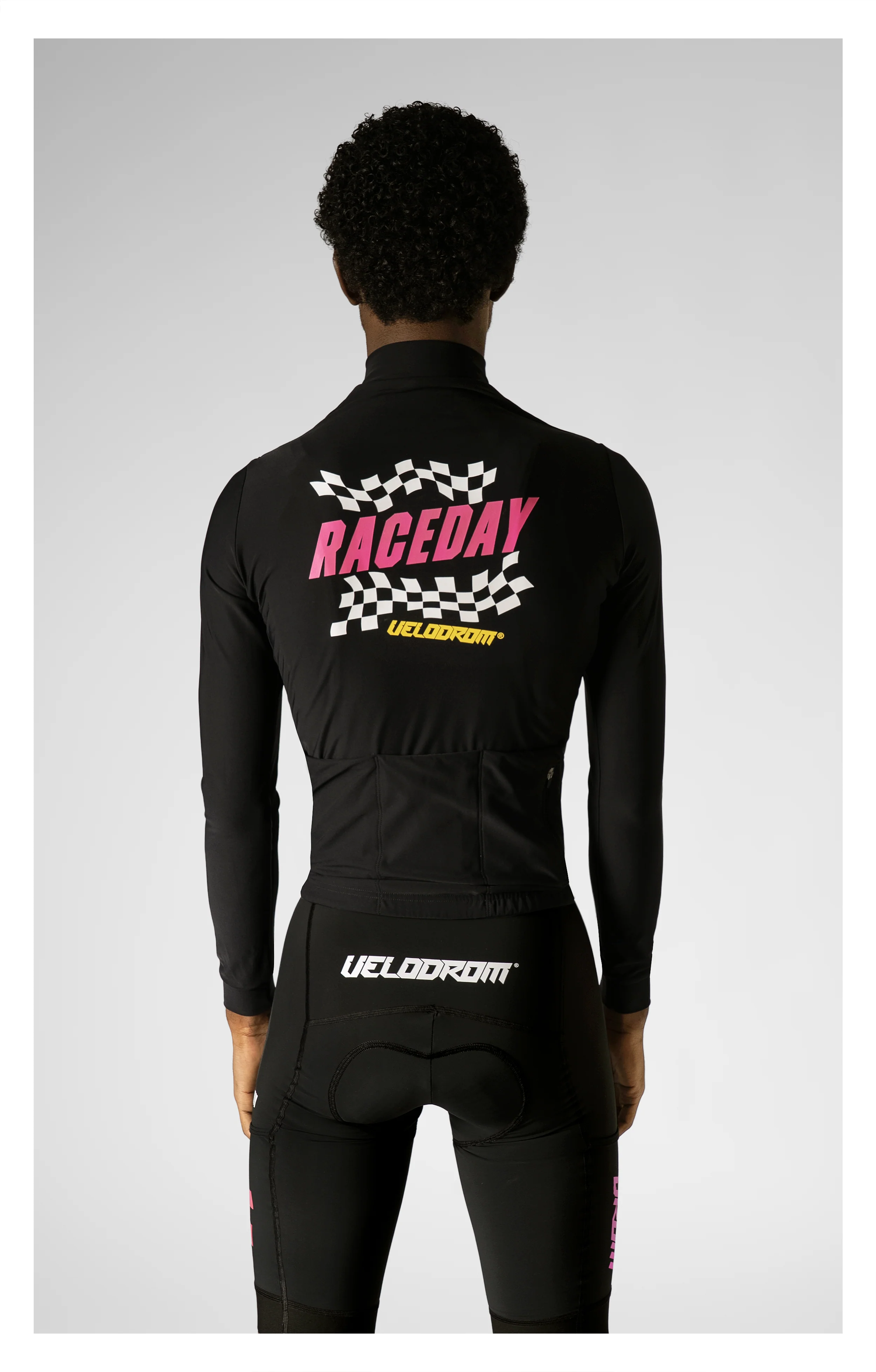 VELODROM RaceDay 3.0 Thermal Xperiment Long Sleeve Cycling Jersey - Black/Yellow/Pink - Image 2