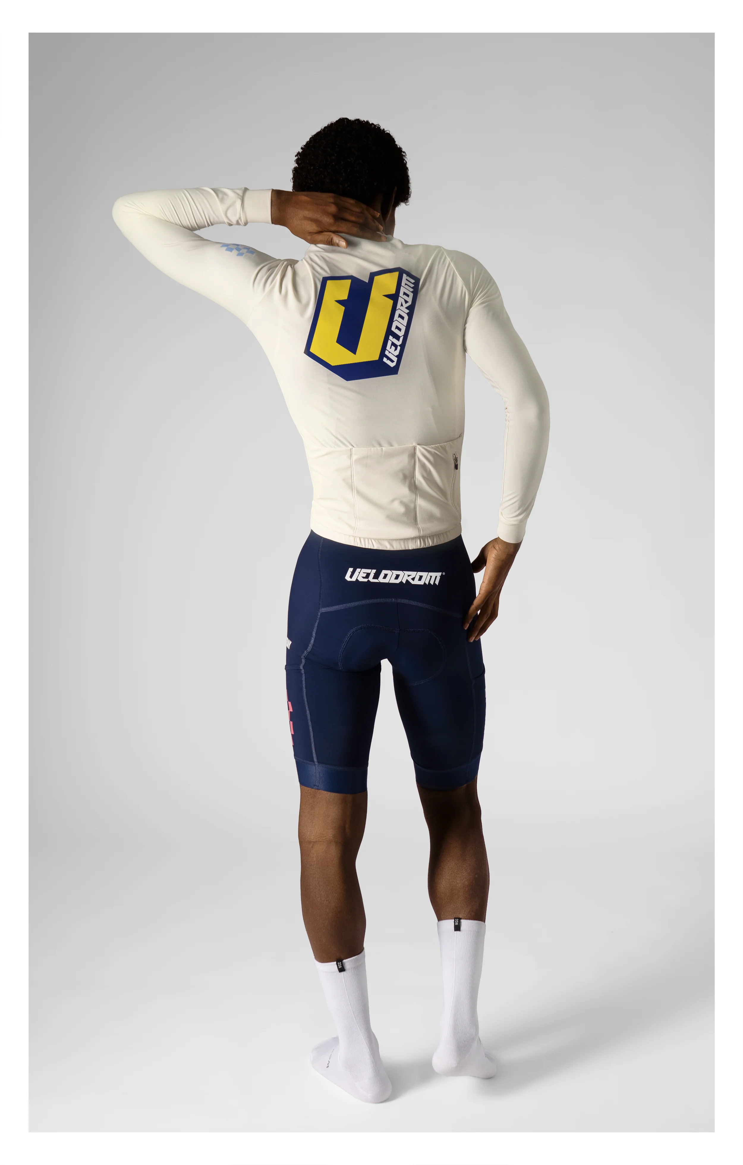 VELODROM RaceDay 3.0 Thermal Xperiment Long Sleeve Jersey - Off White/Pink/Yellow - Image 2