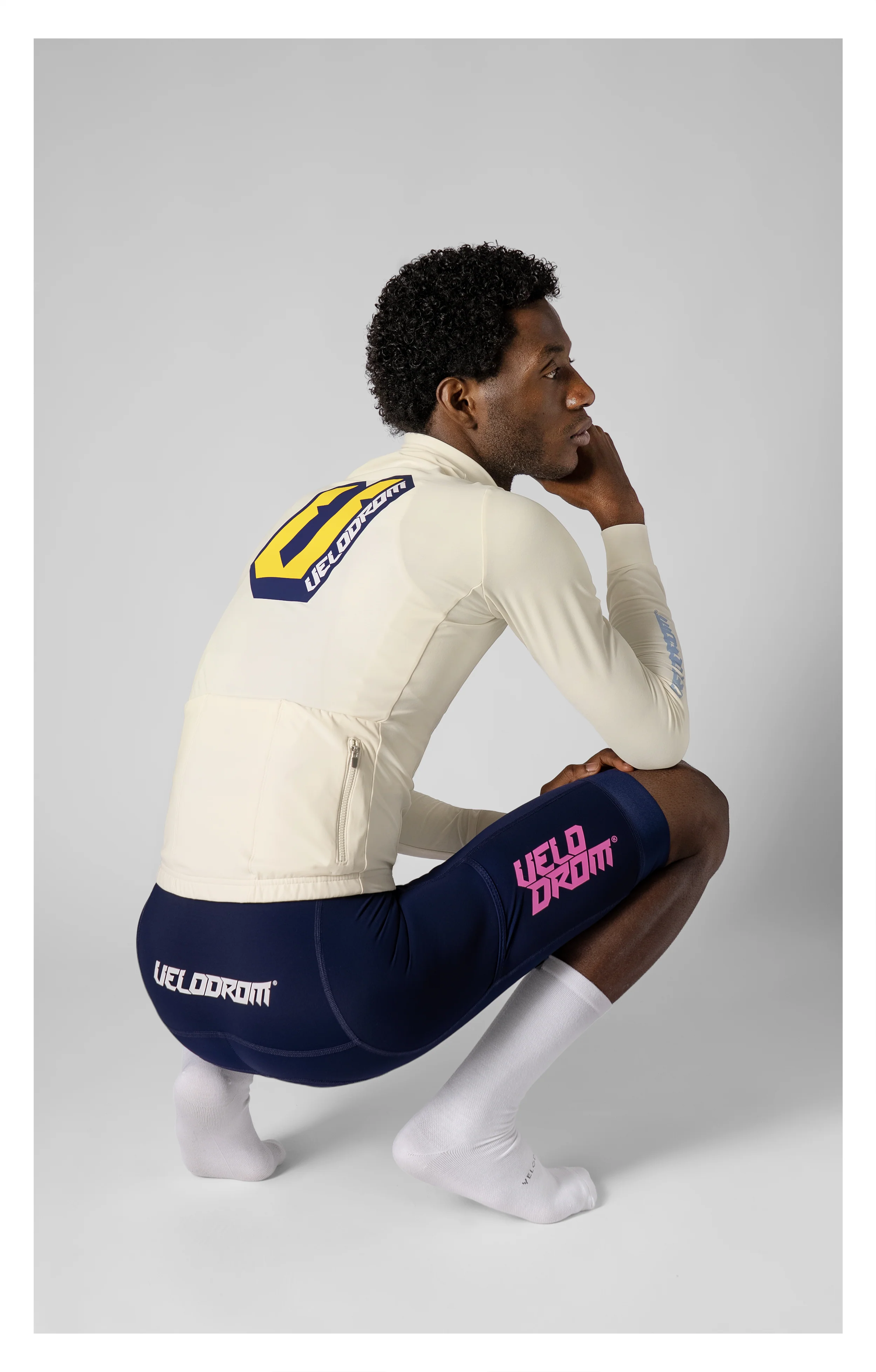 VELODROM RaceDay 3.0 Thermal Xperiment Long Sleeve Jersey - Off White/Pink/Yellow - Image 4