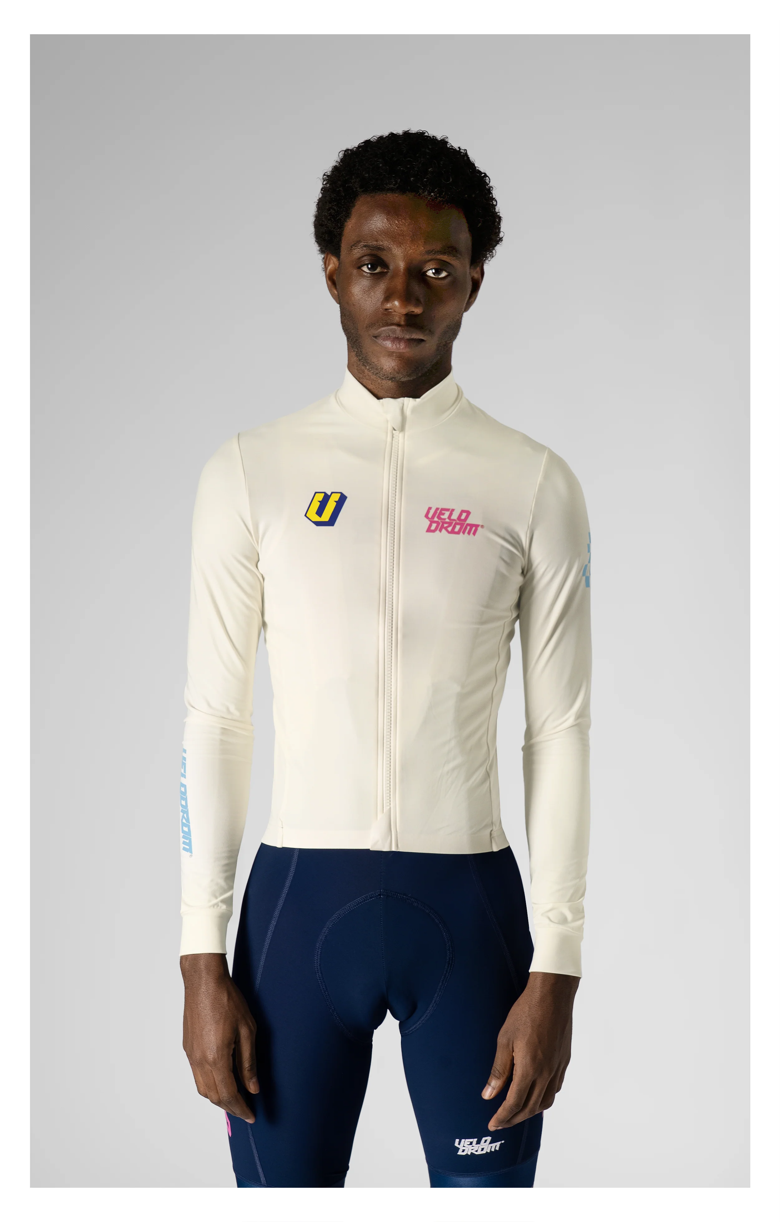 VELODROM RaceDay 3.0 Thermal Xperiment Long Sleeve Jersey - Off White/Pink/Yellow - Image 5