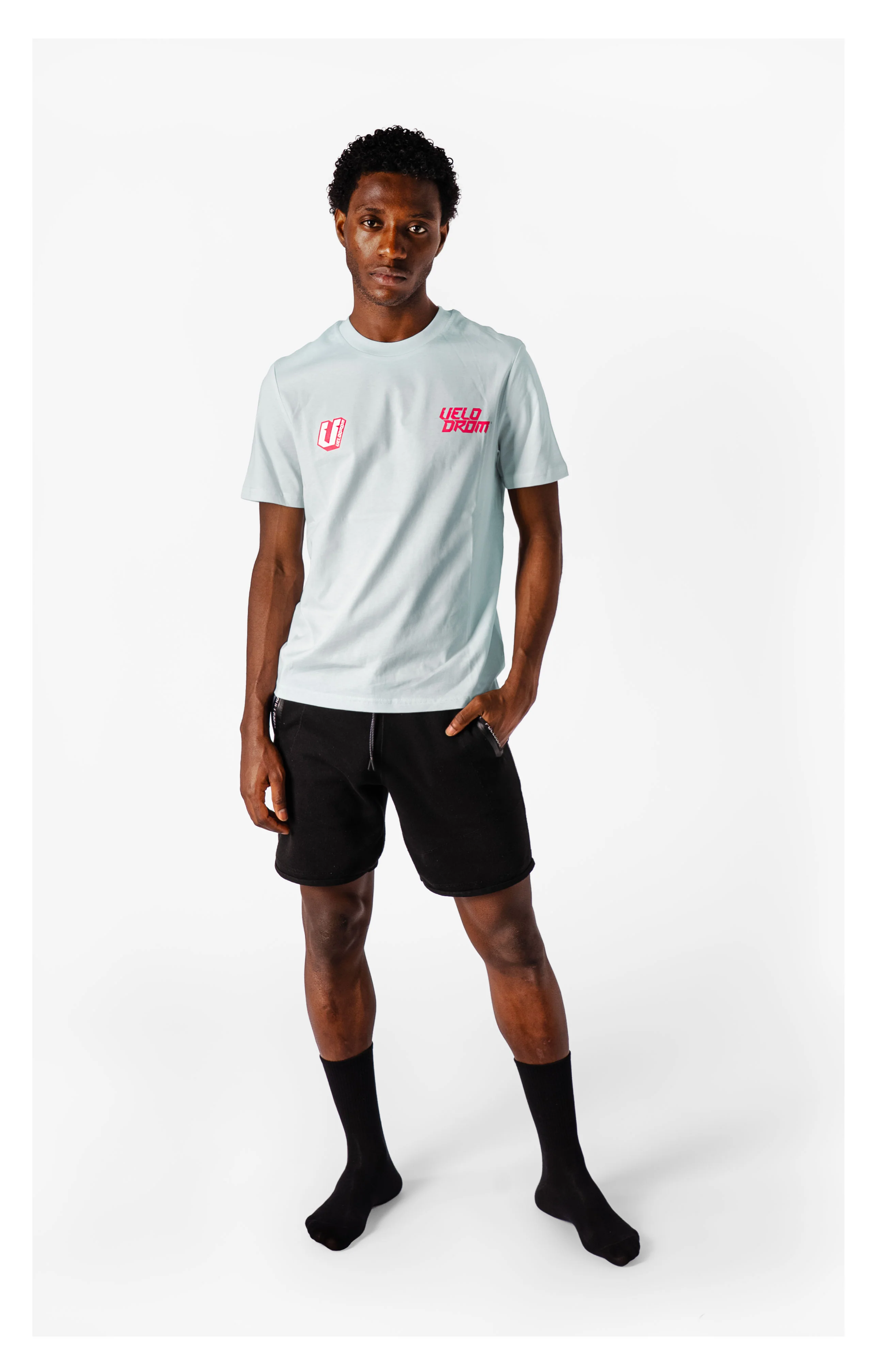 VELODROM Raceday 3.0 Tshirt - Celeste/Pink/White - Image 3