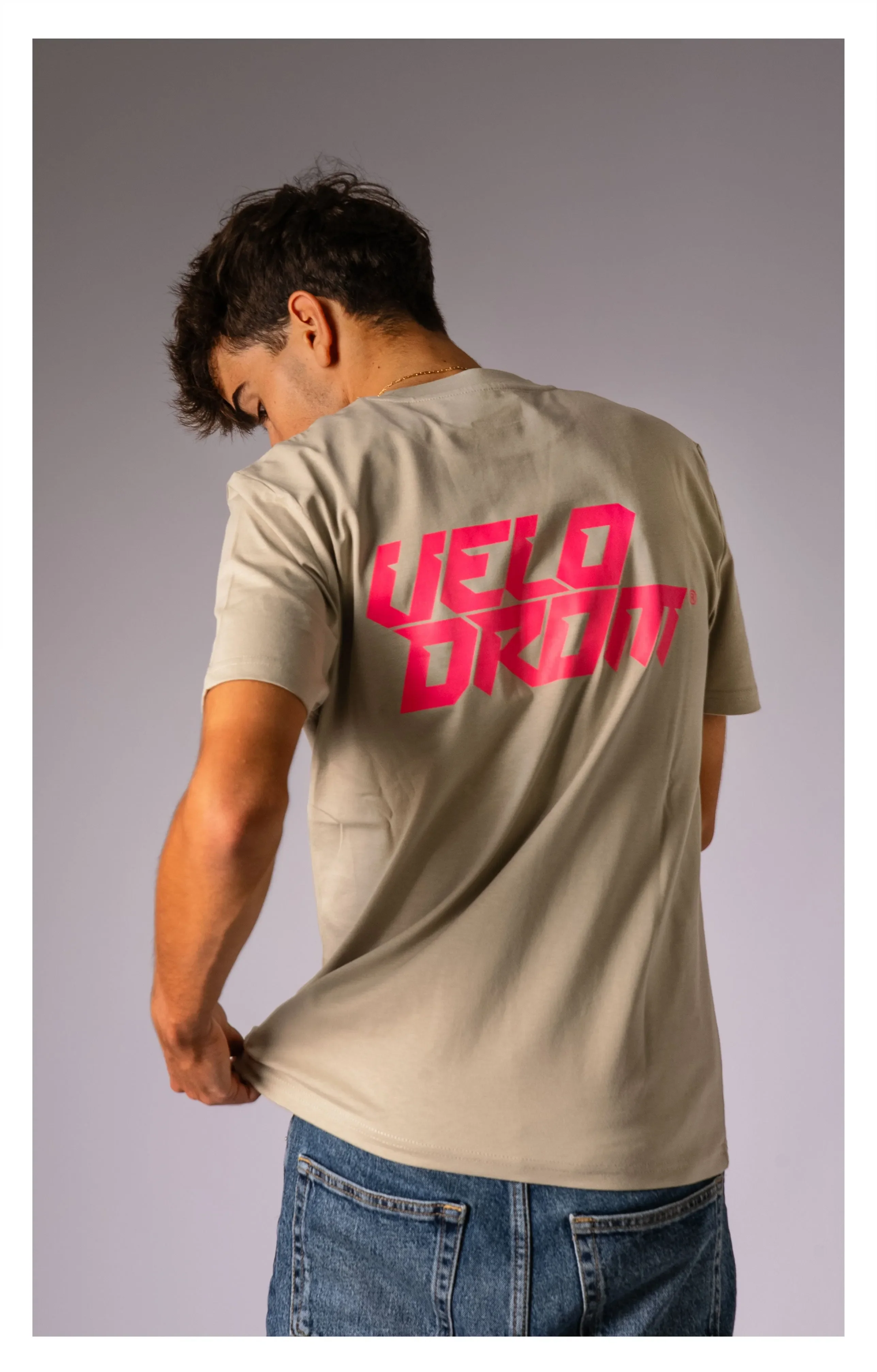 VELODROM Raceday 3.0 Tshirt - Beige/Pink/White - Image 2