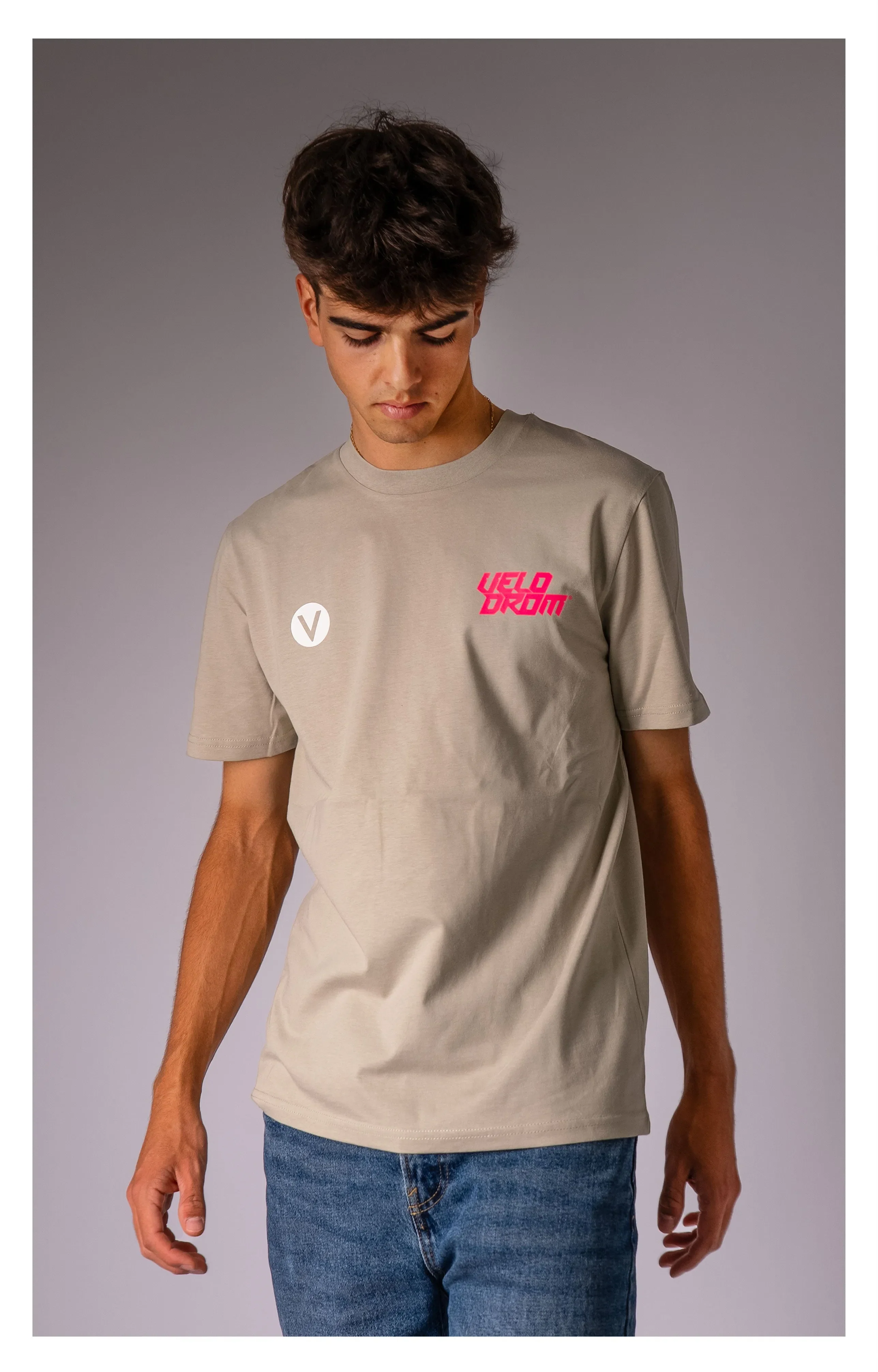 VELODROM Raceday 3.0 Tshirt - Beige/Pink/White - Image 3