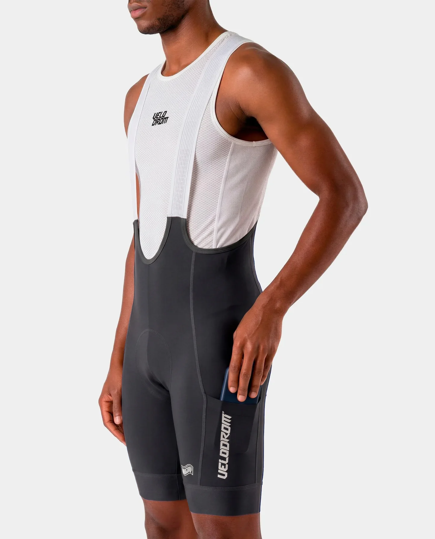 VELODROM Raceday 4.0 Cargo Bib Short - Grey/White - Image 6