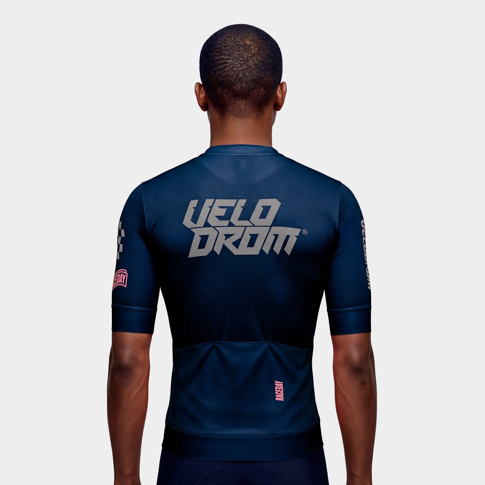 VELODROM Raceday 4.0 Jersey - Navy/Pink/Grey - Image 3