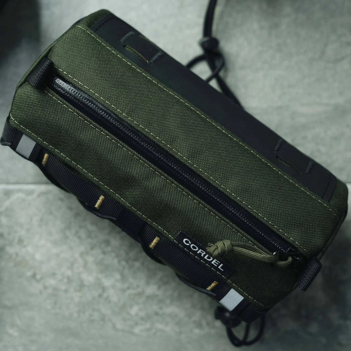 VELODROM RaceDay by Cordel Durum Handlebar Bag - Heavy Graphic Olive - Image 3