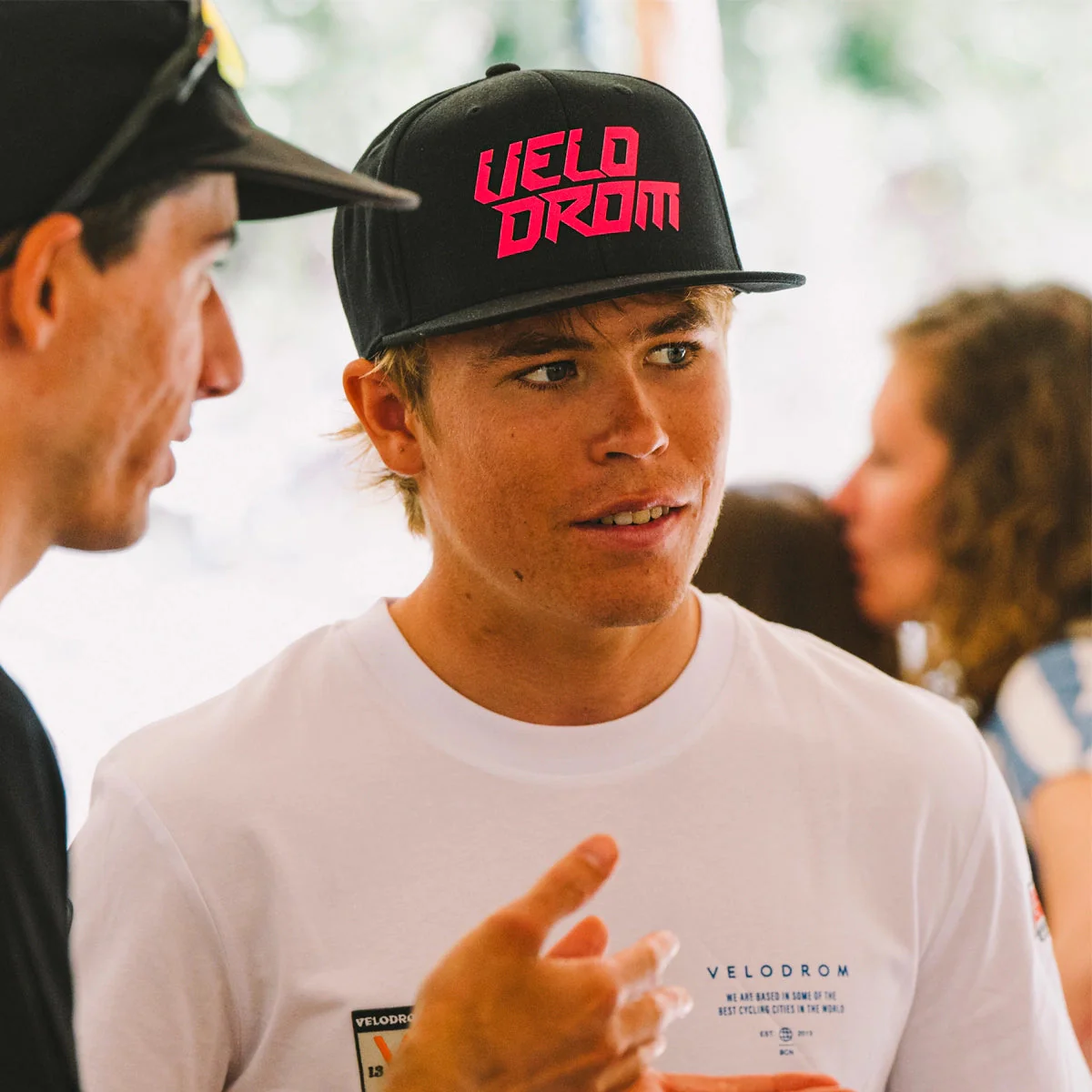 VELODROM RaceDay Cap - Black/Fluor Pink Logo - Image 2