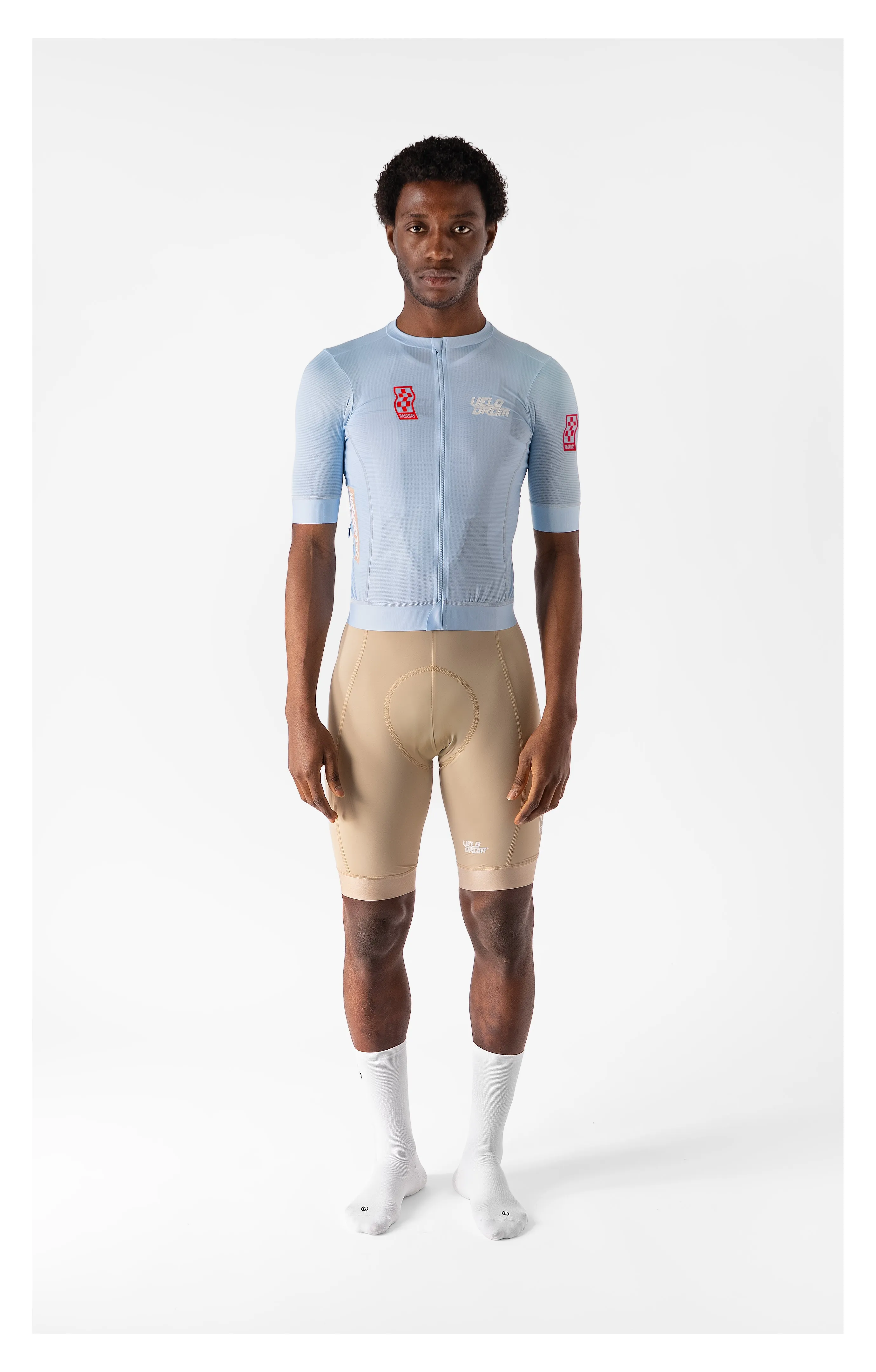 VELODROM Raceday 3.0 Cycling Jersey - Light Blue / White / Pink - Image 5