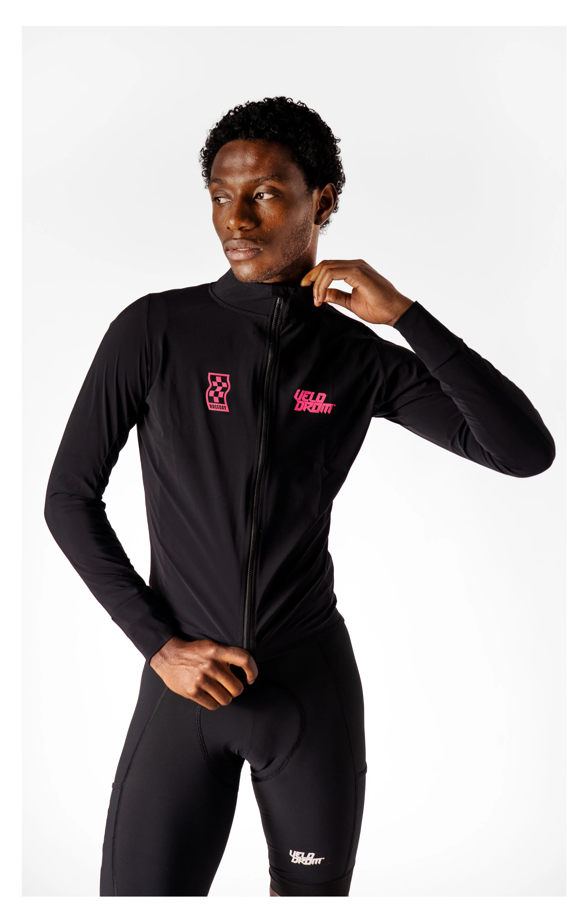 VELODROM RaceDay Light Jacket 3.0 - Black/Fade Pink - Image 3