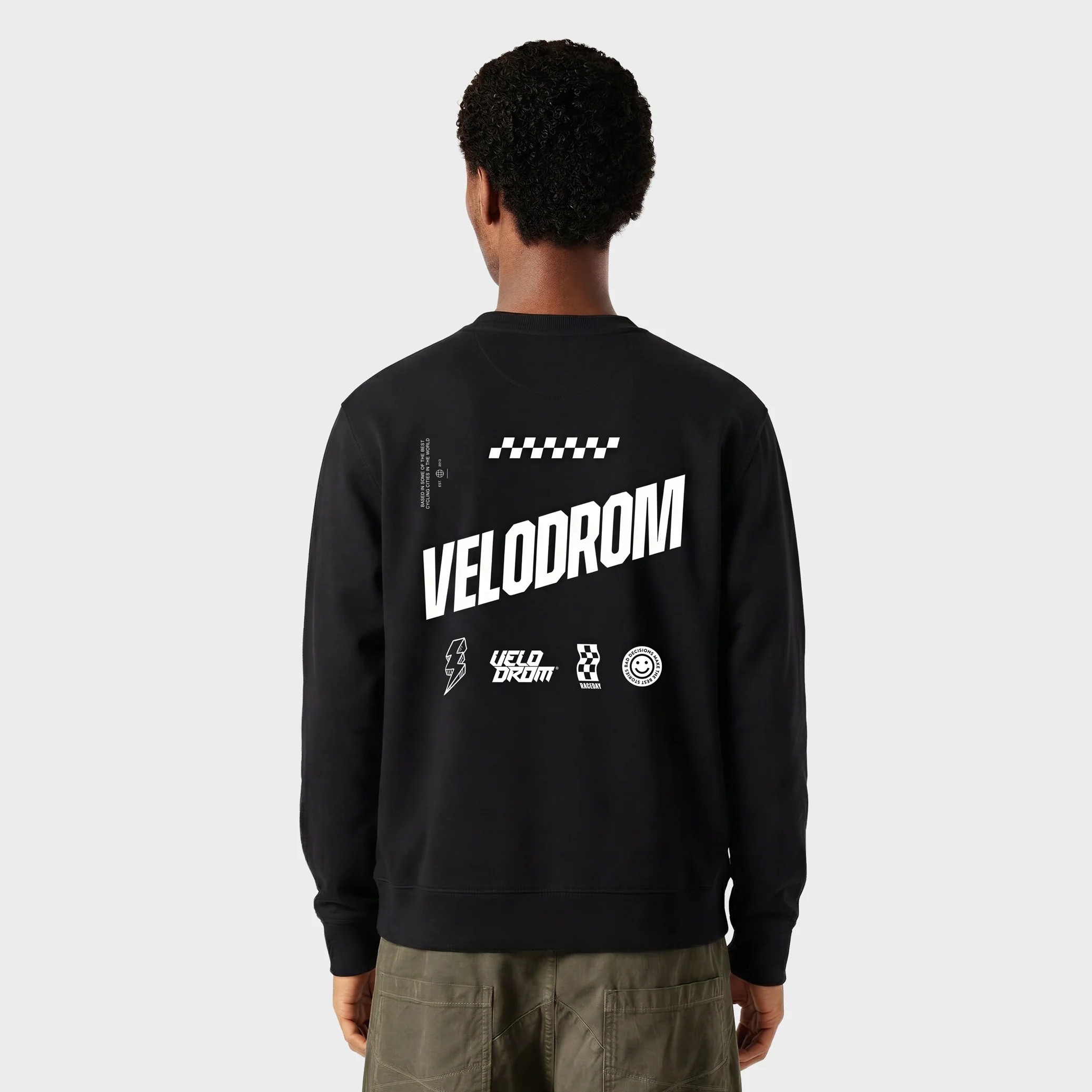 VELODROM Raceday Self Funded Sweatshirt - Black/White - Image 2