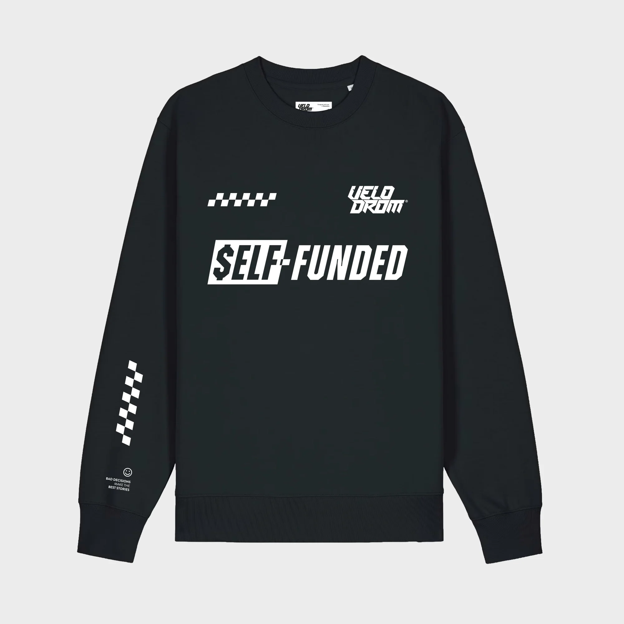 VELODROM Raceday Self Funded Sweatshirt - Black/White - Image 3
