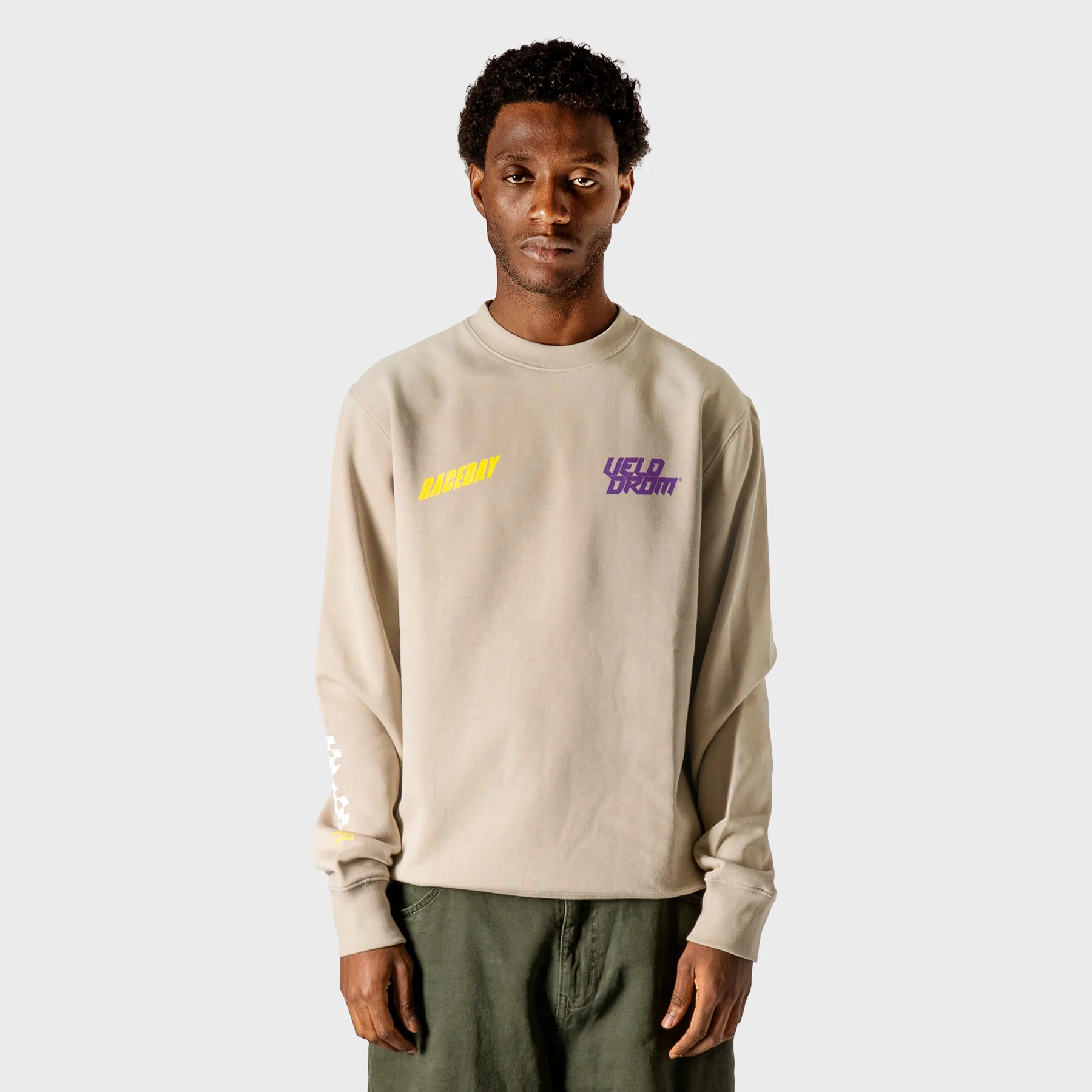 VELODROM Raceday Sweatshirt - Beige/Yellow/Purple