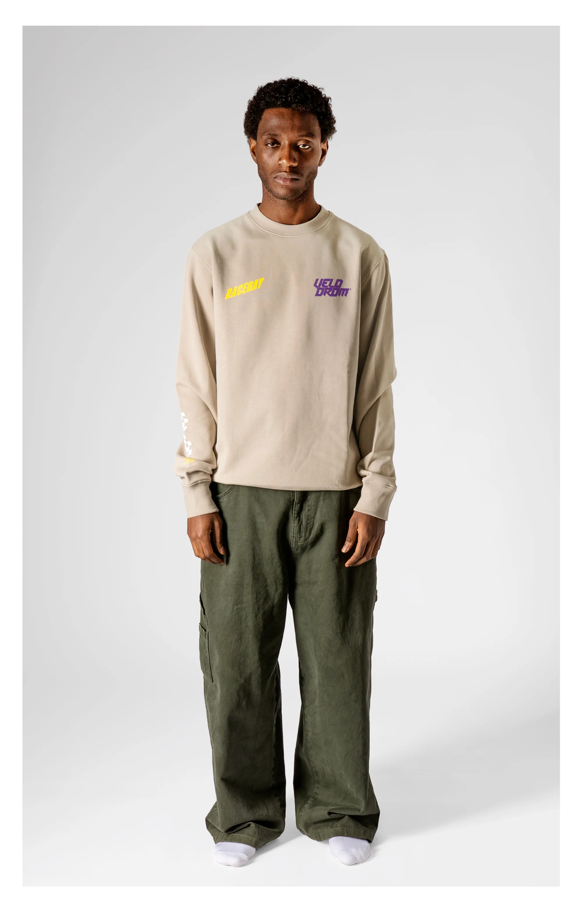 VELODROM Raceday Sweatshirt - Beige/Yellow/Purple - Image 3