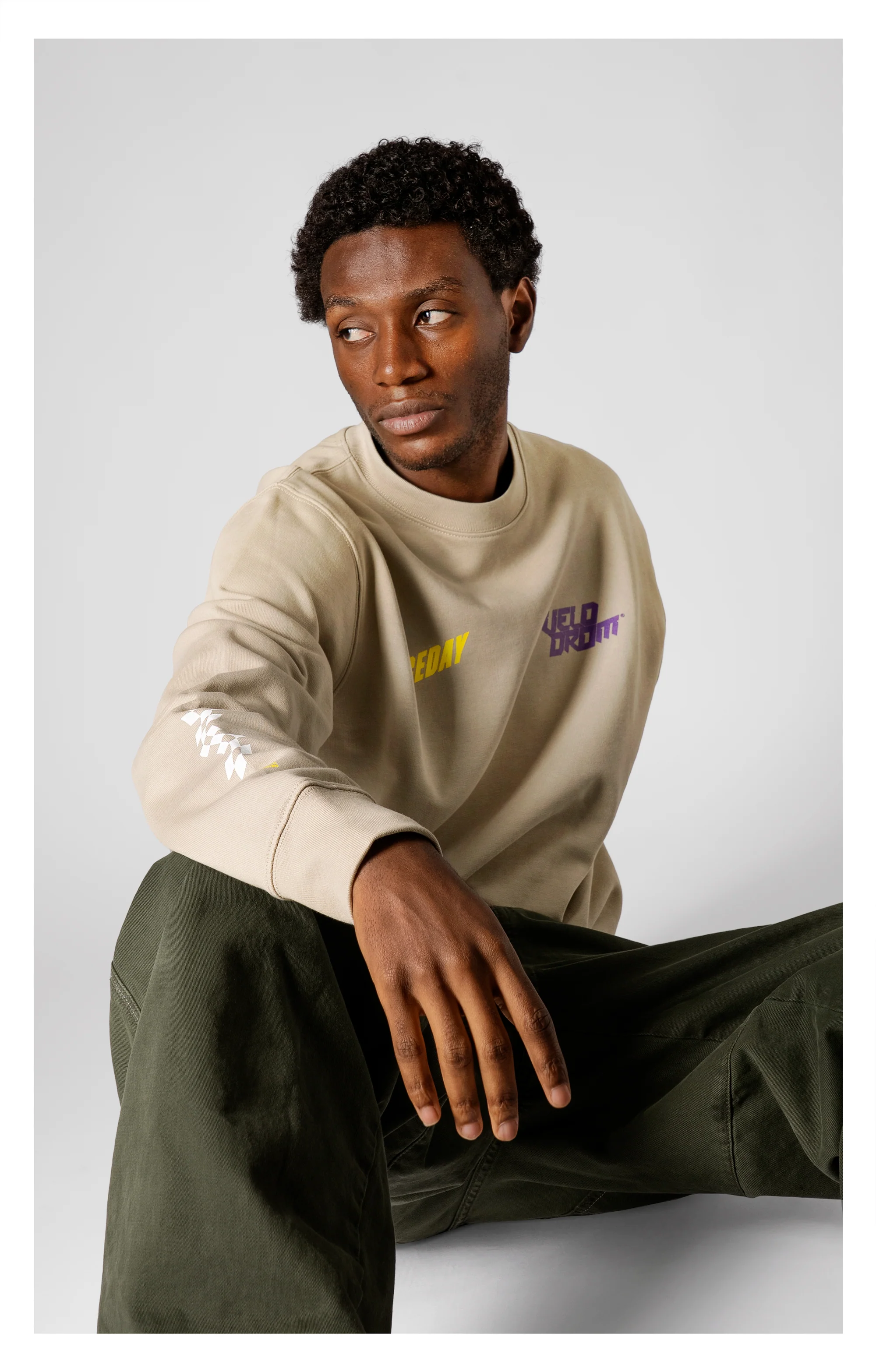 VELODROM Raceday Sweatshirt - Beige/Yellow/Purple - Image 5