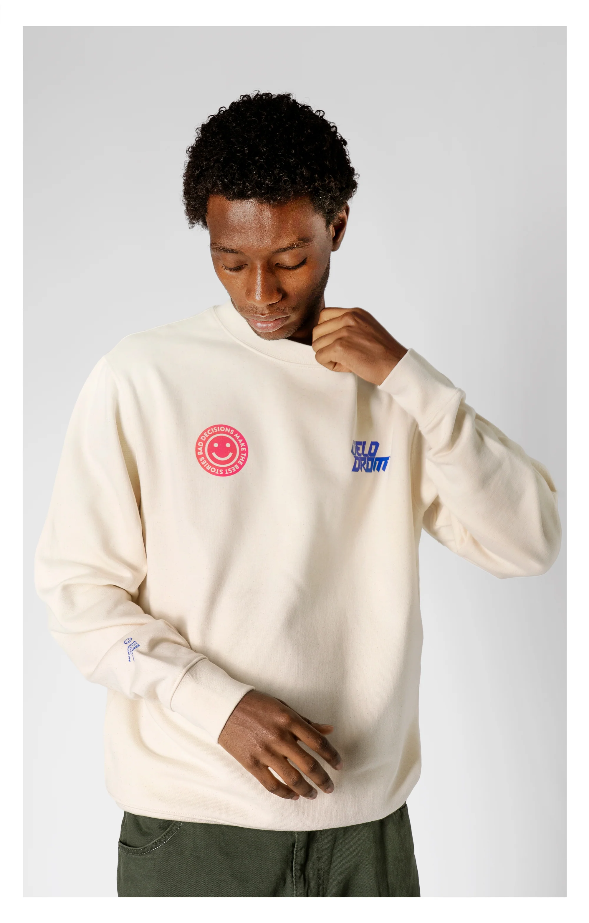 VELODROM Raceday Sweatshirt - Cream/Blue/Pink - Image 5