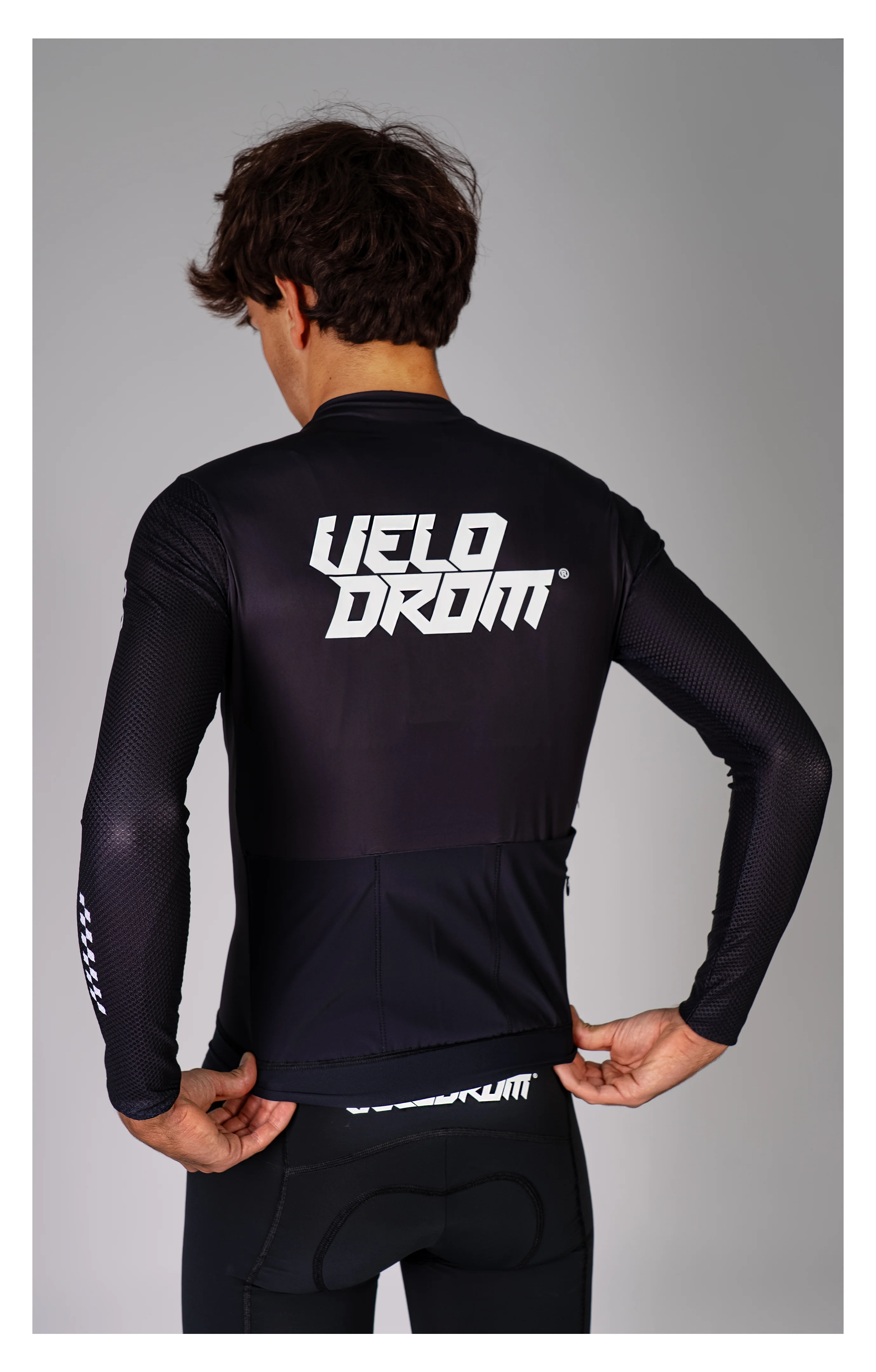 VELODROM Raceday 3.0 Thermal Light Long Sleeve Jersey -  Racing Black/White - Image 2