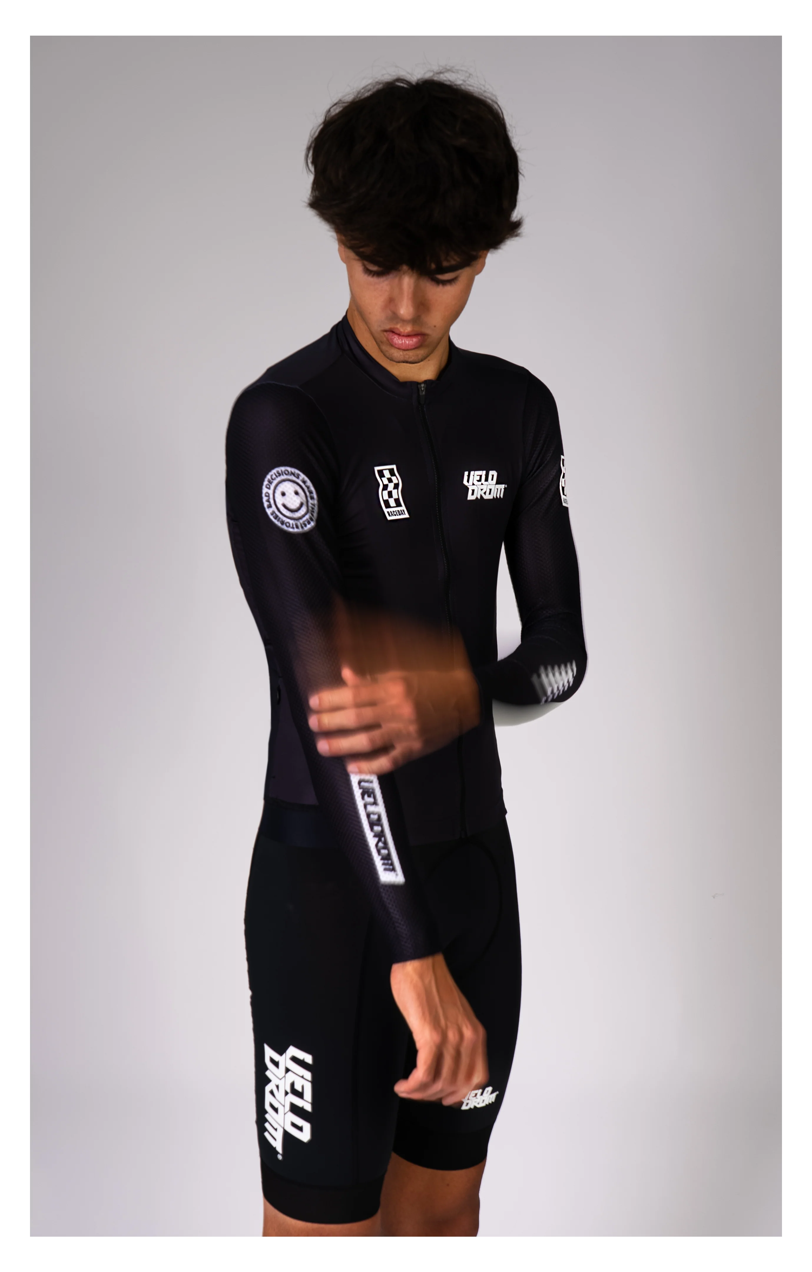 VELODROM Raceday 3.0 Thermal Light Long Sleeve Jersey -  Racing Black/White - Image 4