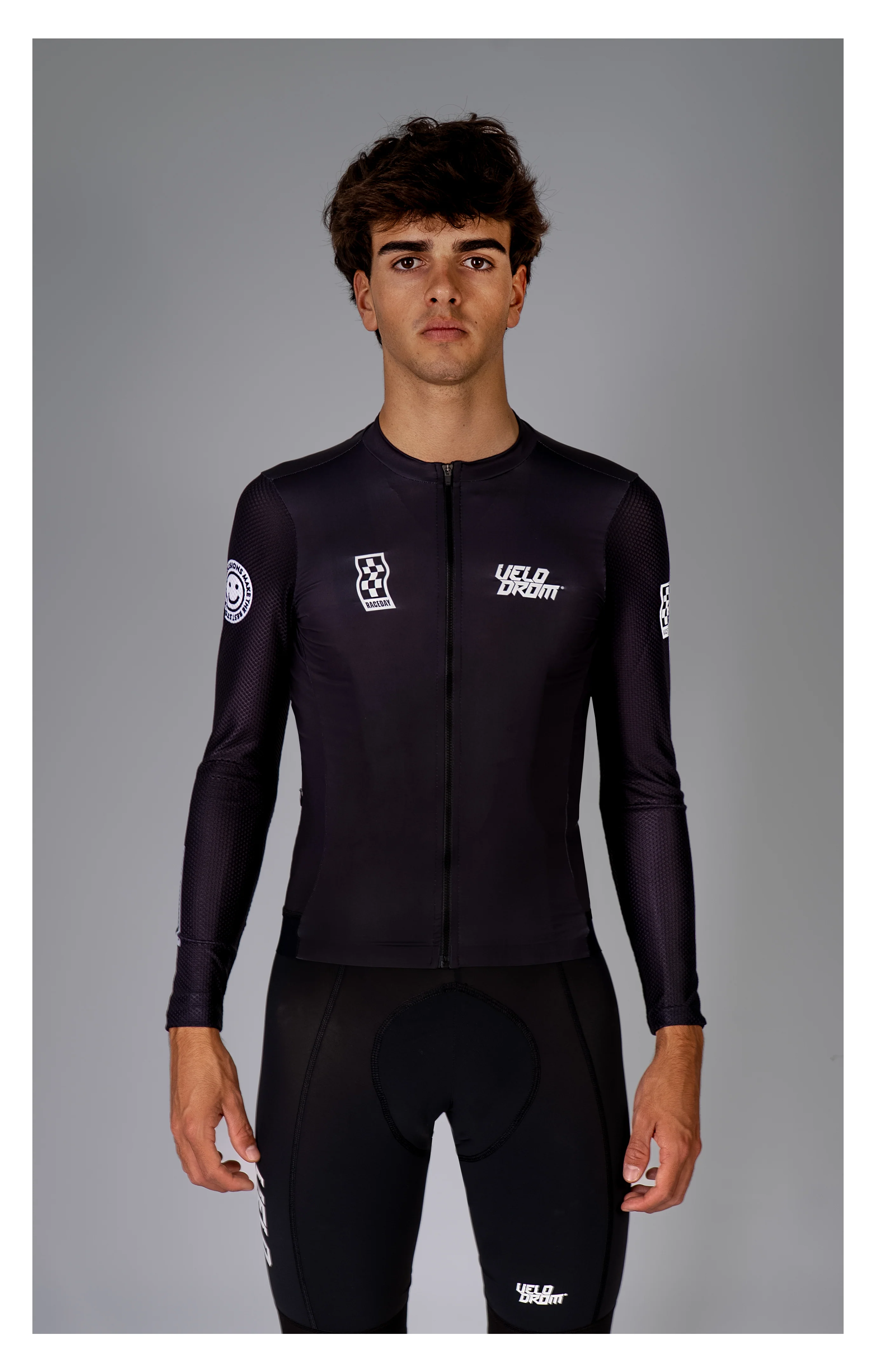 VELODROM Raceday 3.0 Thermal Light Long Sleeve Jersey -  Racing Black/White - Image 6
