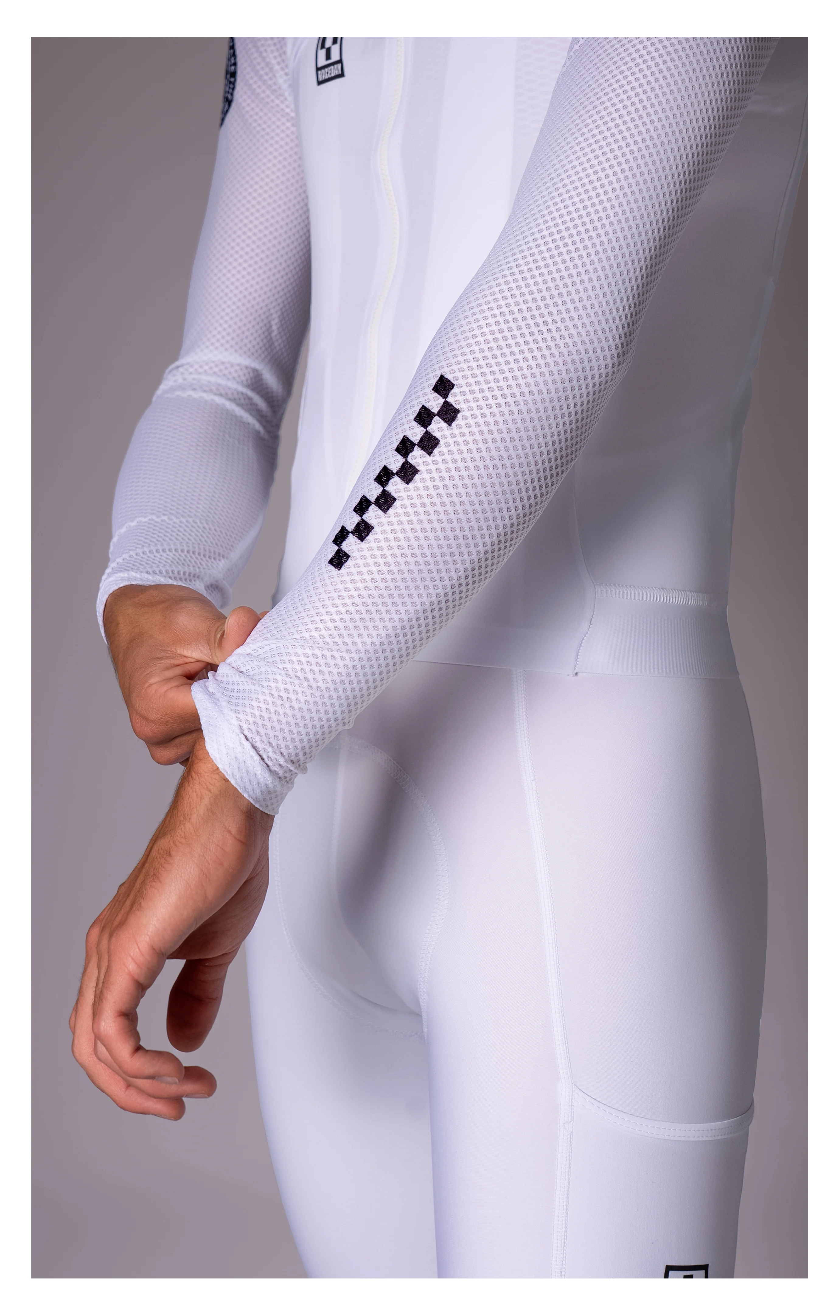 VELODROM Raceday 3.0 Thermal Light Long Sleeve Jersey - White/Black - Image 4