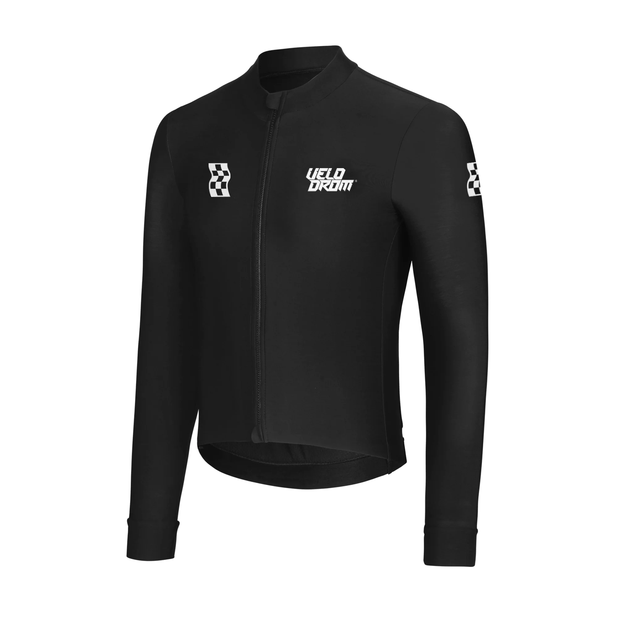 VELODROM RaceDay Thermal Long Sleeve Jersey 2.0 - Black/White - Image 4