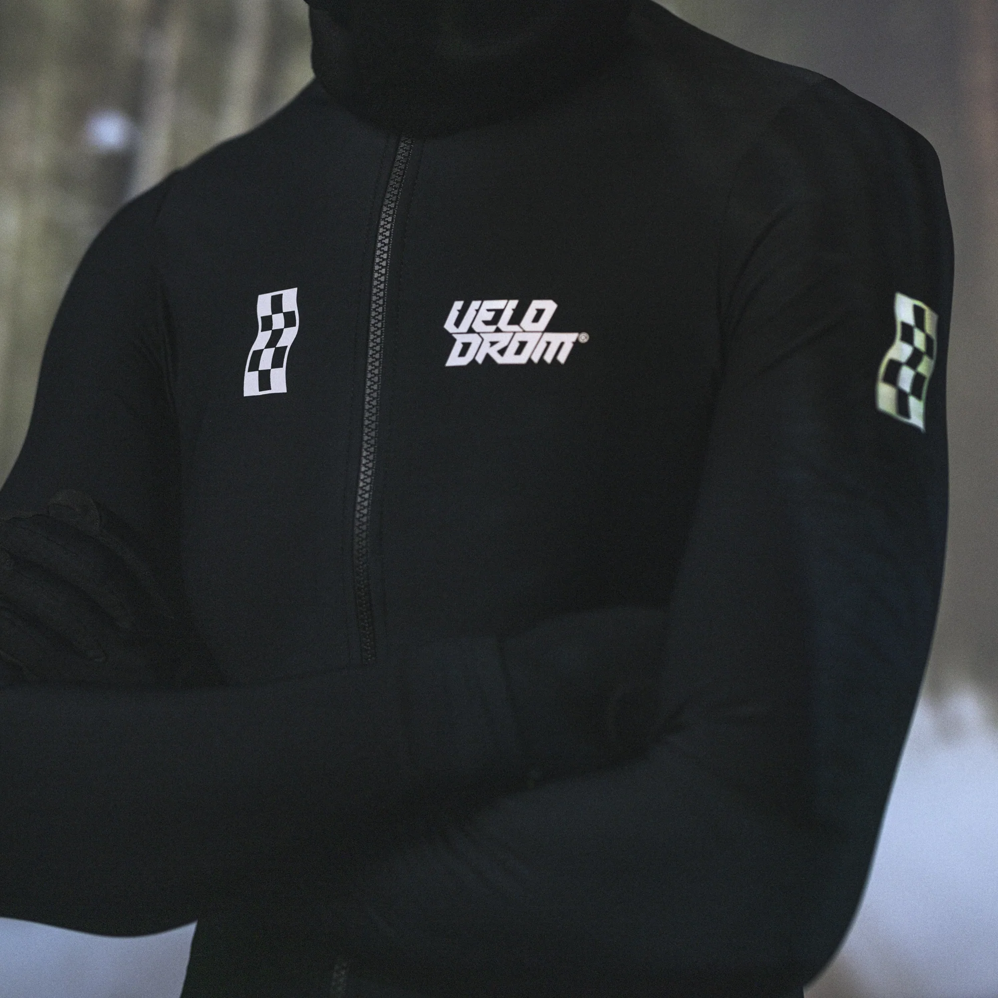 VELODROM RaceDay Thermal Long Sleeve Jersey 2.0 - Black/White - Image 7