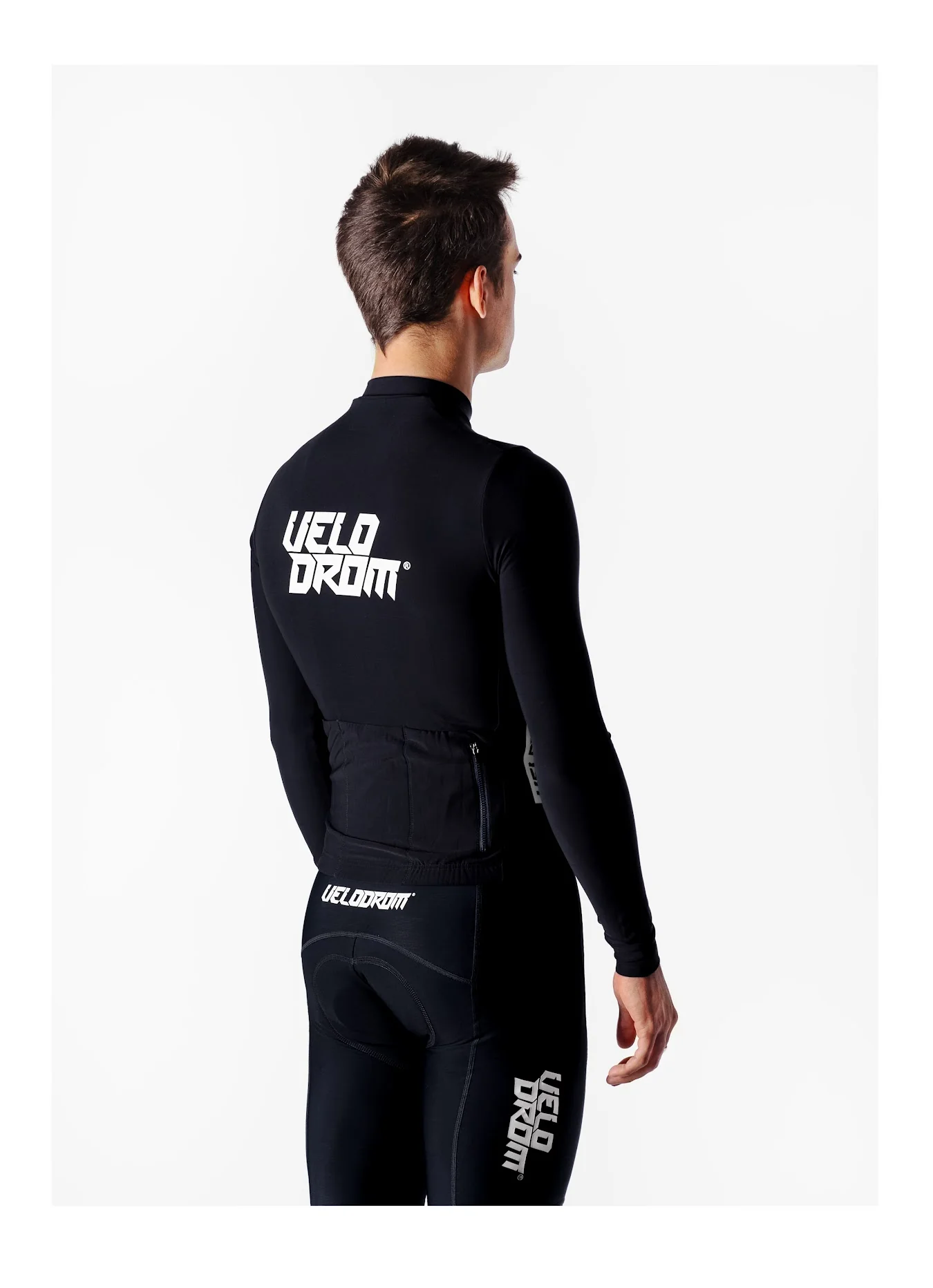 VELODROM RaceDay Thermal Long Sleeve Jersey 2.0 - Black/White - Image 9