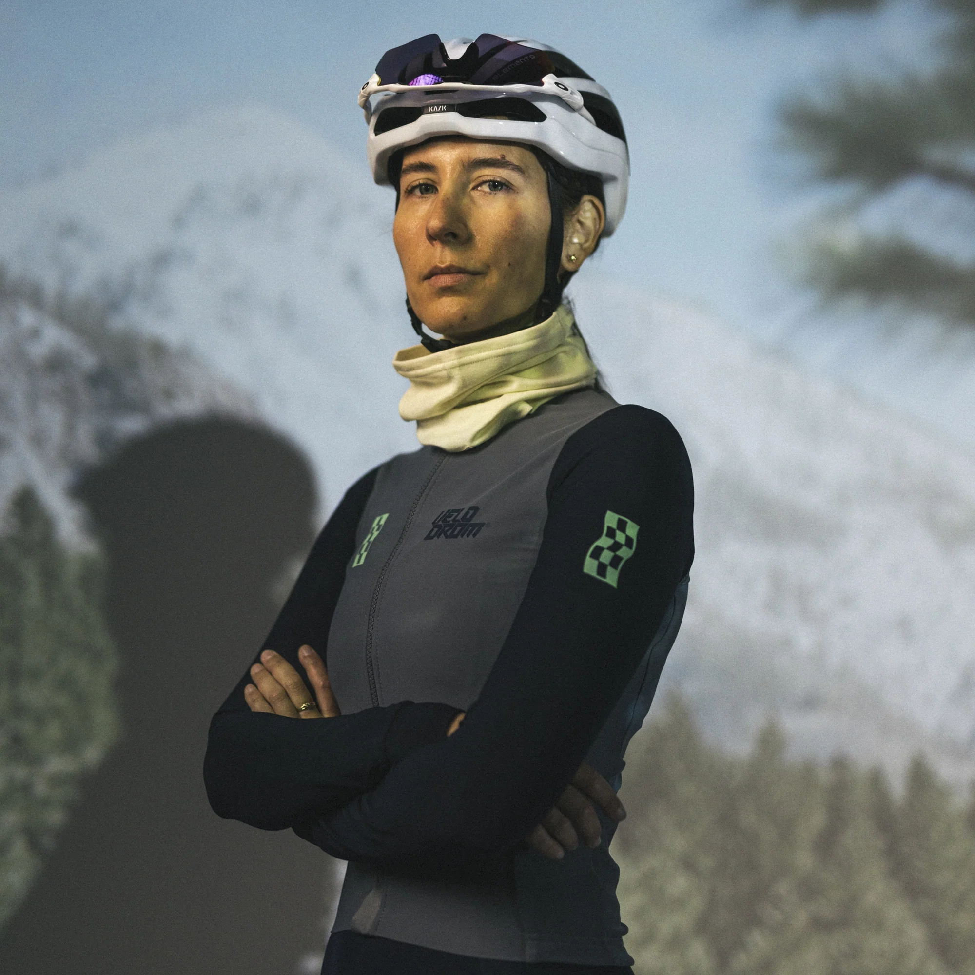 VELODROM RaceDay Thermal Long Sleeve Jersey - Medium Grey/Navy Dual Sleeves - Image 9