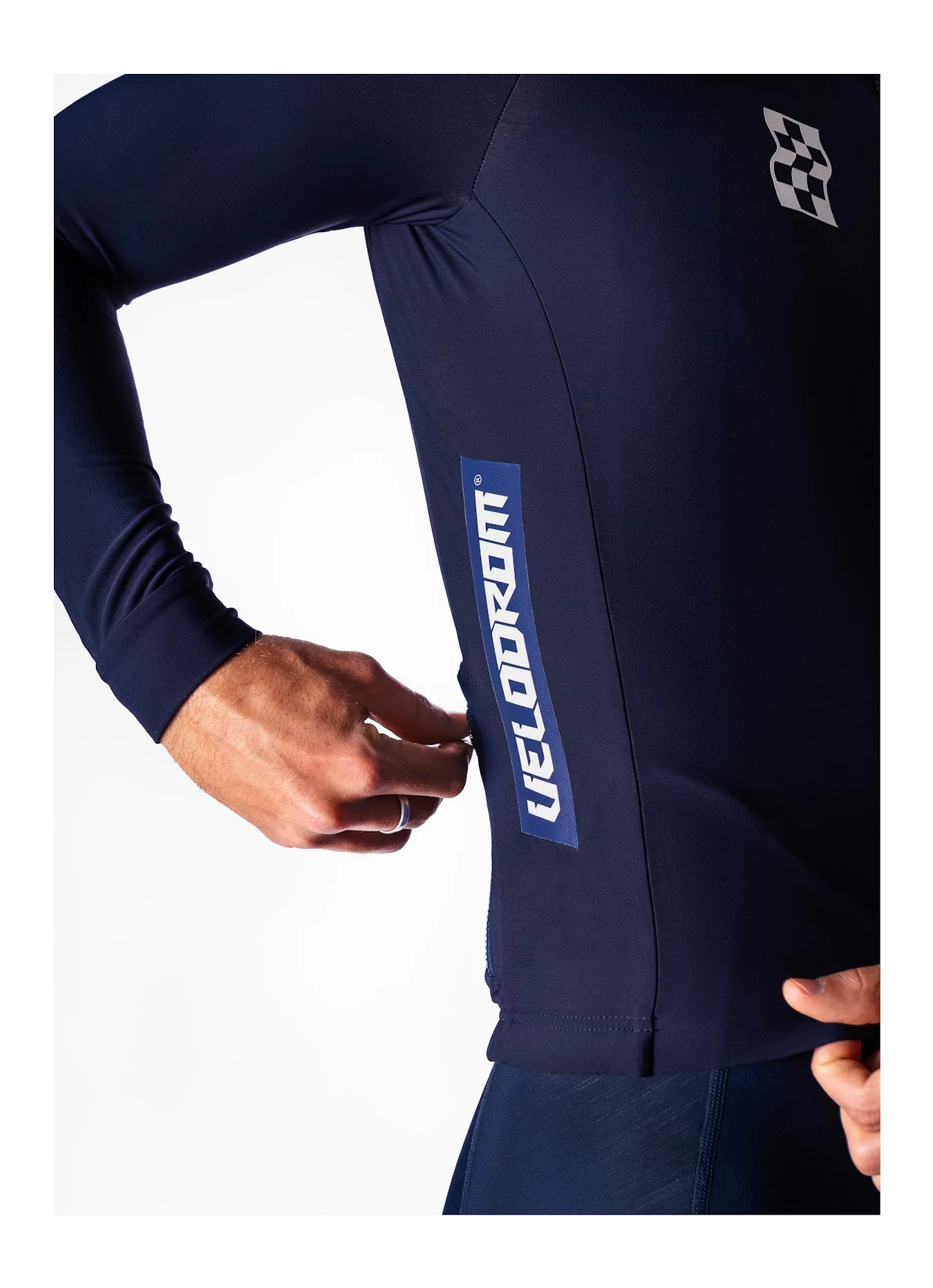 VELODROM RaceDay 2.0 Thermal Long Sleeve Jersey - Navy/White - Image 8